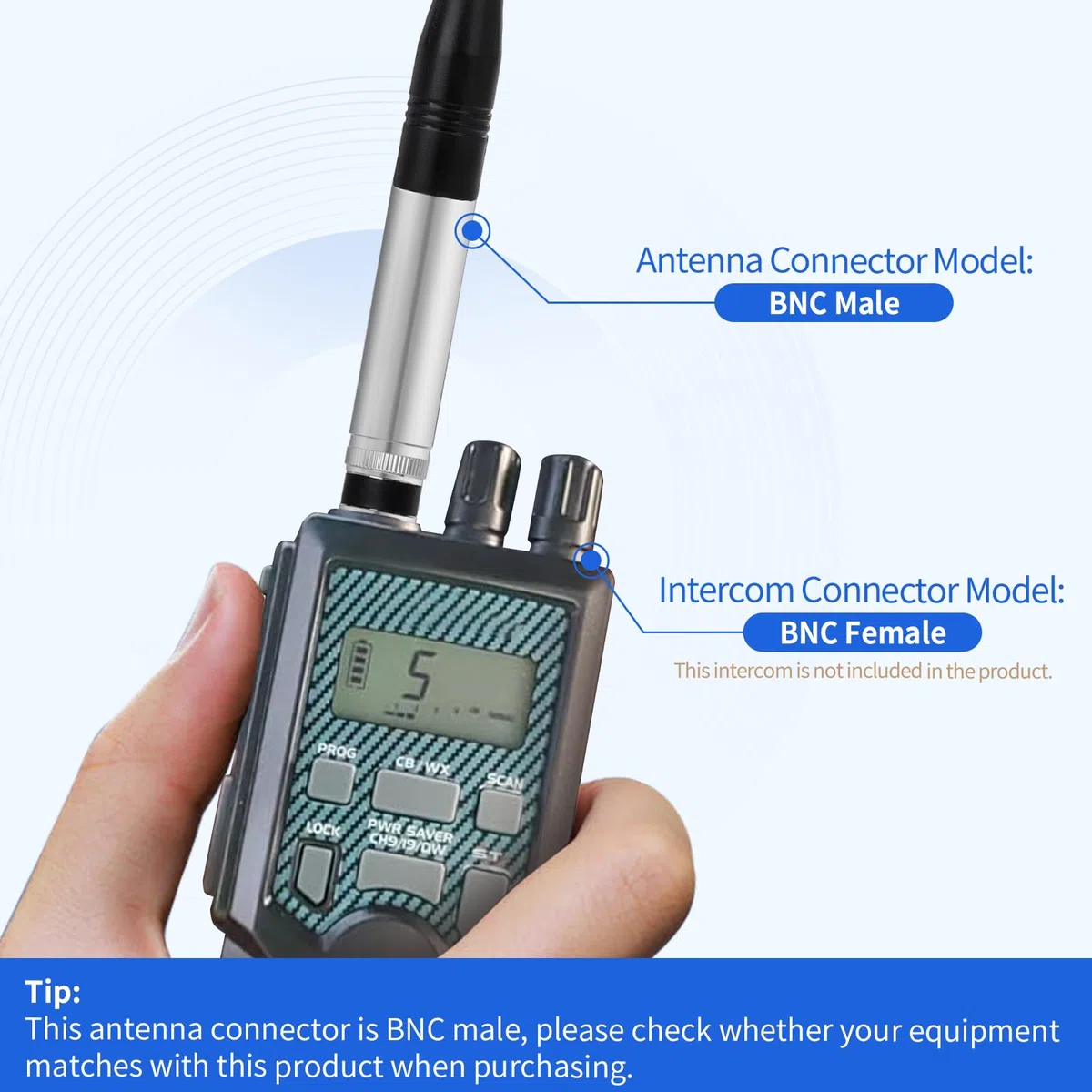 Superbat Antena CB Teleskopowa 27 MHz, BNC, 22,5-130 cm, Kompatybilna z Midland/Cobra/Uniden