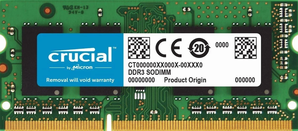 SiQuell Crucial RAM CT102464BF160B 8GB DDR3 1600 MHz CL11 SODIMM Low Voltage Laptop Notebook pamięć