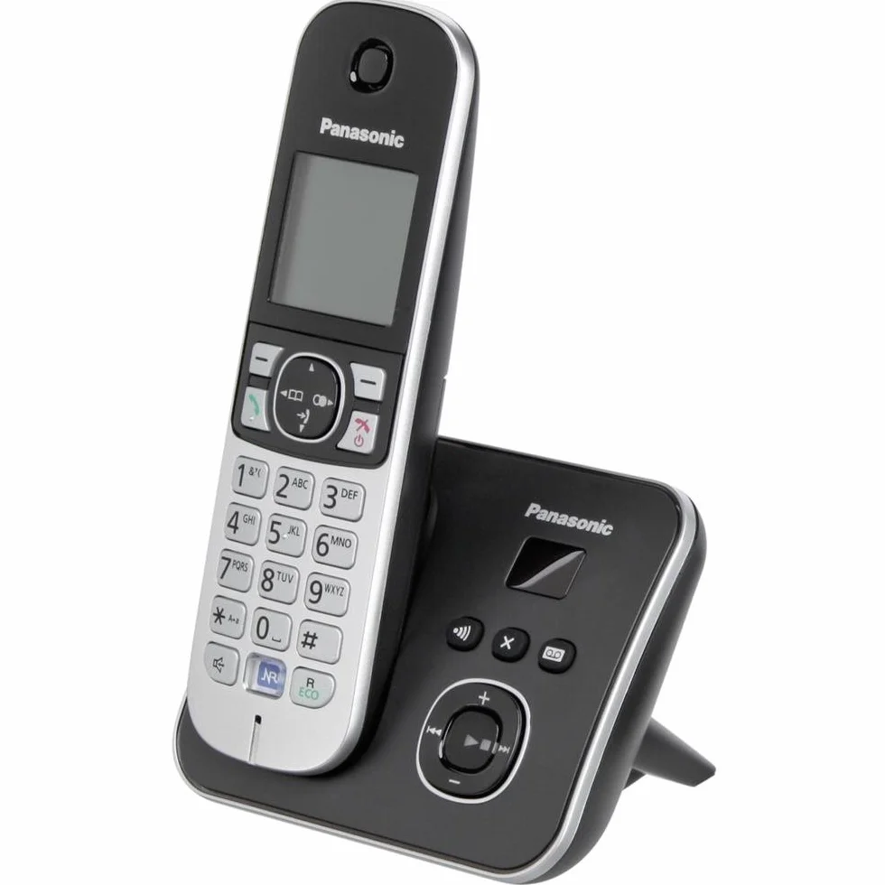 Panasonic KX-TG6821 GB DECT Telefon Bezprzewodowy z Automatyczną Sekretarką, Wyświetlacz 1,8", Czarny