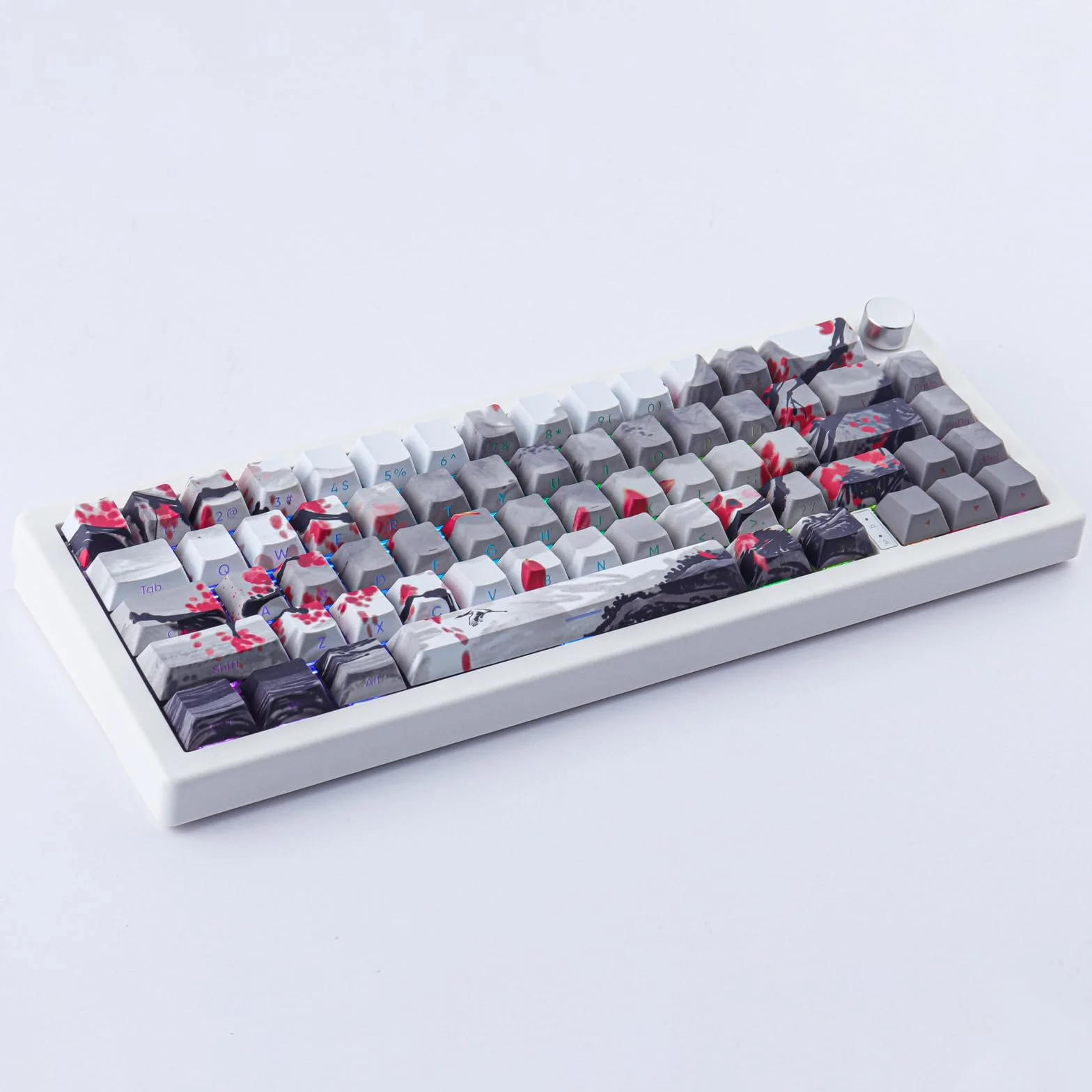 Nasadki klawiszy PBT 135 klawiszy zestaw z nadrukiem bocznym podwójny prześwit profil Cherry do klawiatur mechanicznych Cherry MX