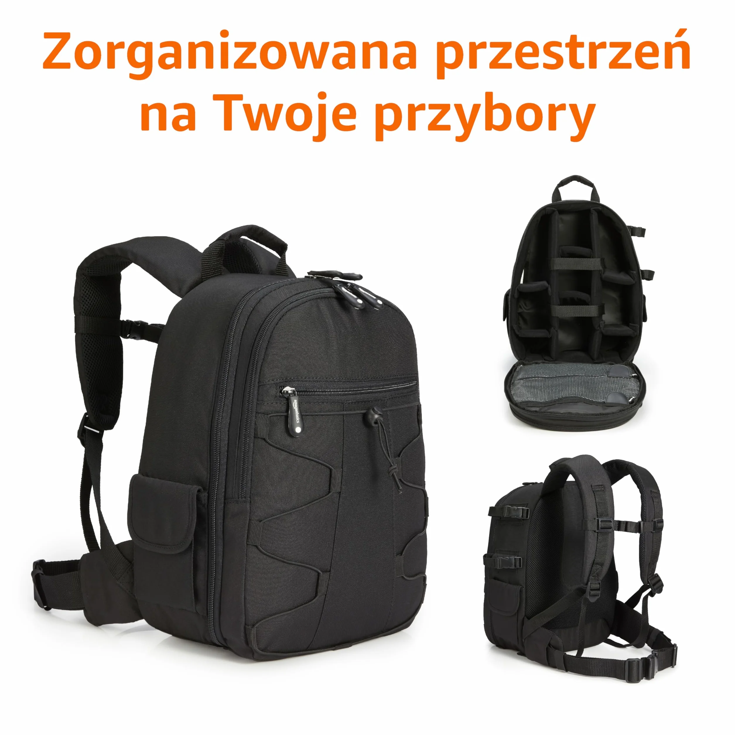 Amazon Basics plecak na aparat DSLR do lustrzanek i akcesoriów, czarny