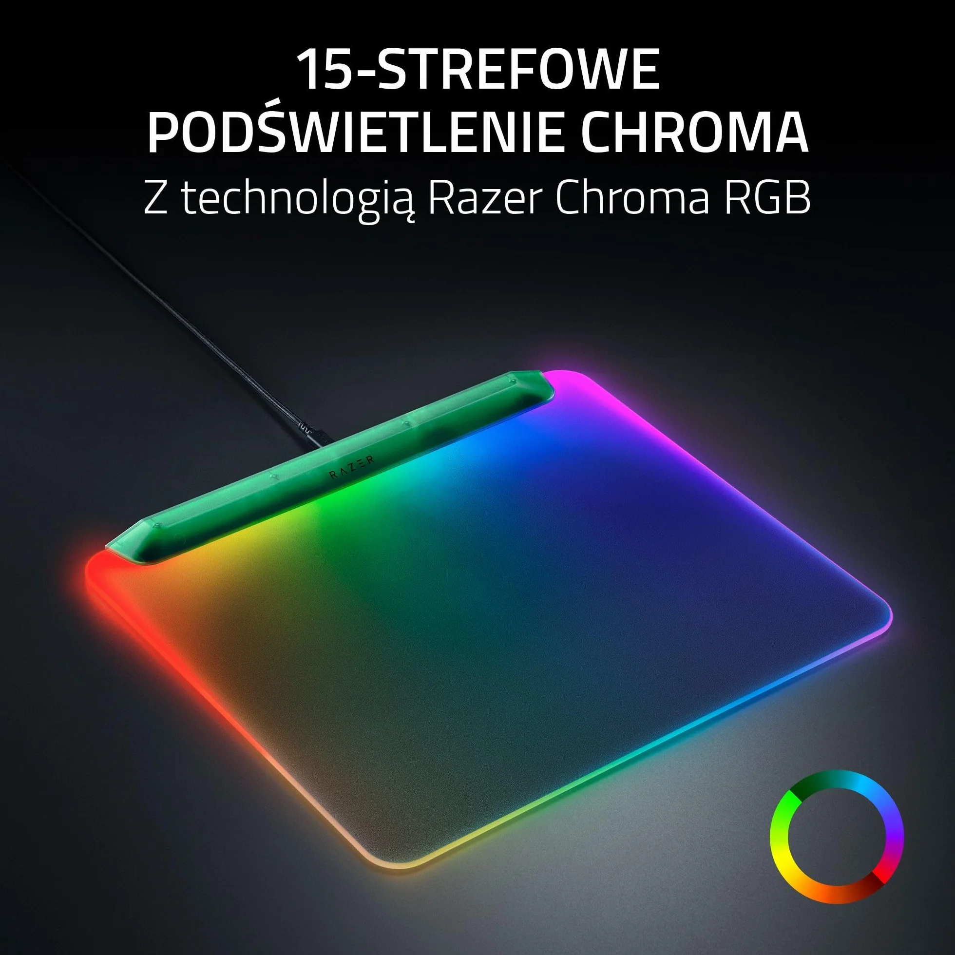 Razer Firefly V2 Pro Phantom Green Edition podkładka pod mysz do gier Chroma RGB USB 2.0 mikrotekstura antypoślizgowa