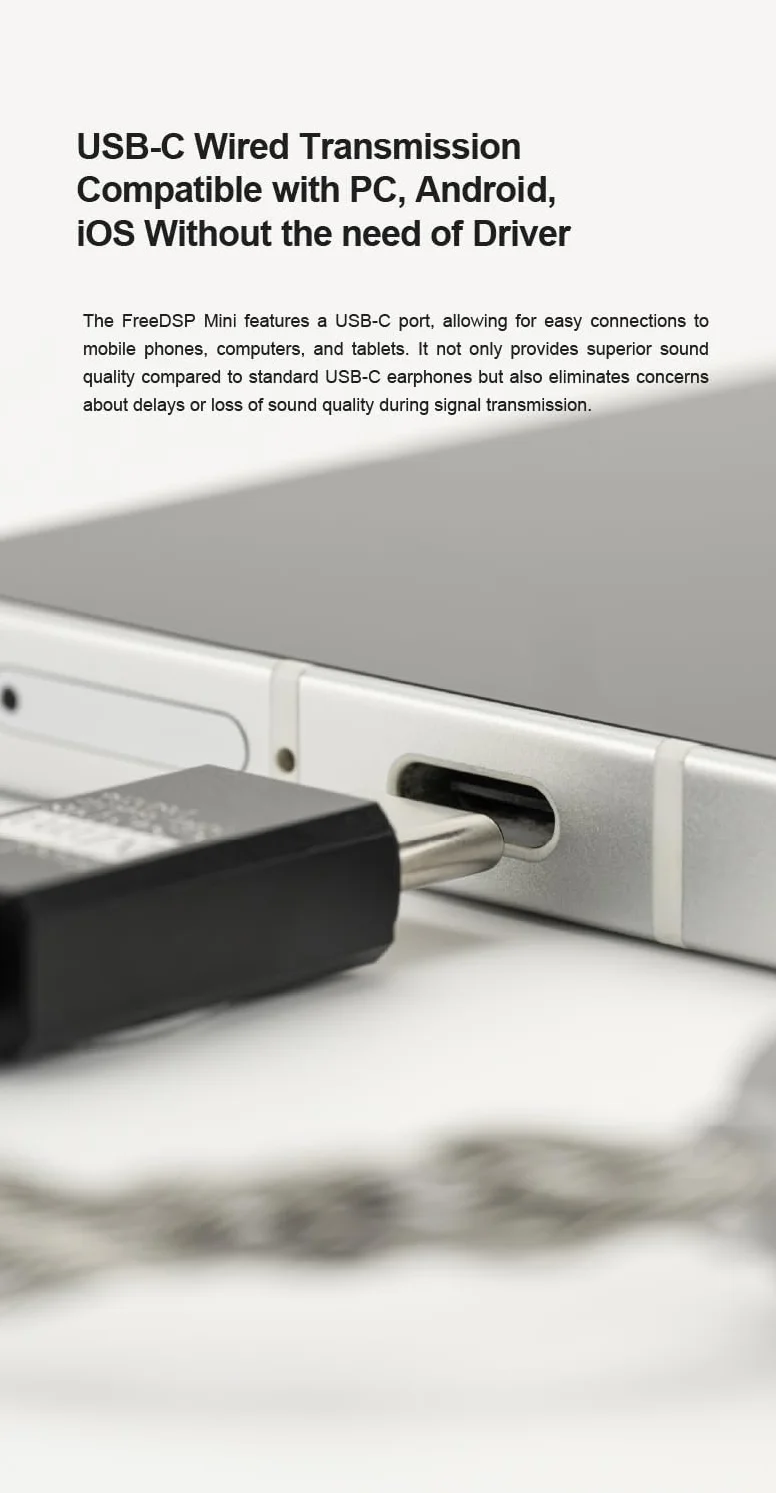 Moondrop FreeDSP Mini HiFi przenośny miniaturowy wzmacniacz dekodowania USB-C CS43198 3,5 mm adapter CITA wzmacniacz DAC