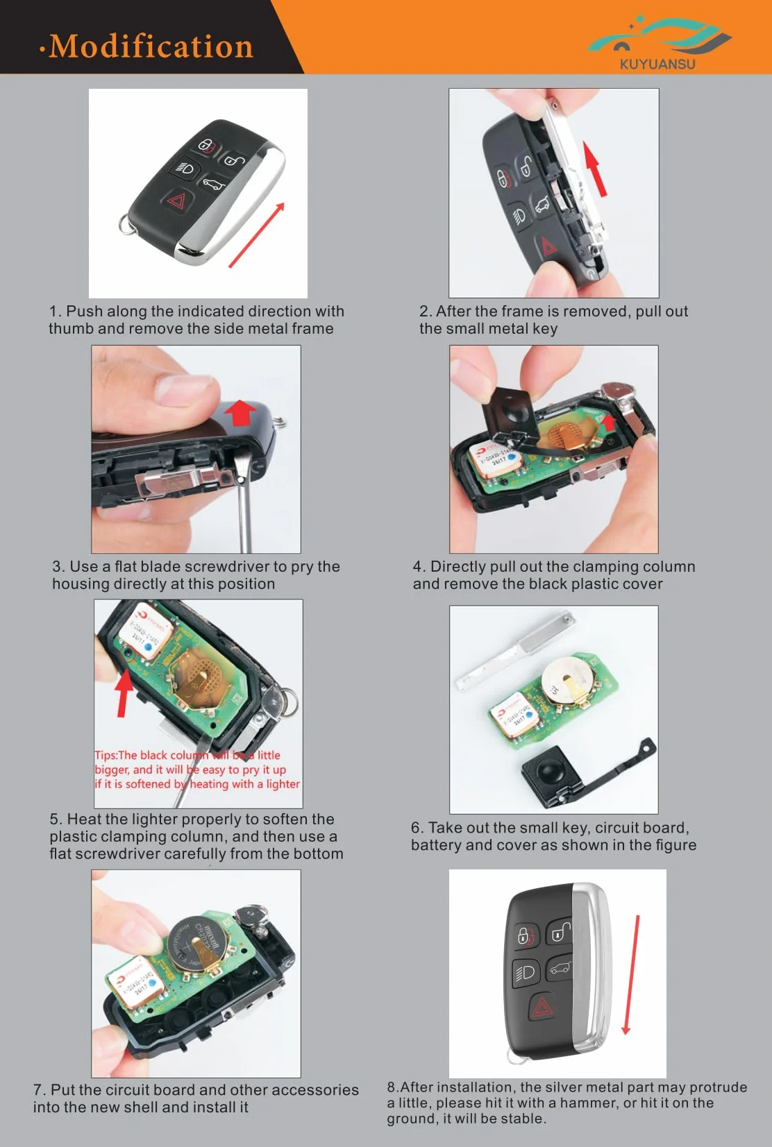 5-przyciskowy pilot zdalnego sterowania kluczyk samochodowy Shell Case Fob Smart Car Key obudowa obudowa do Jaguar XJ XJL XF do Land R0ver Range R0ver Discovery 4 / Freelander for Sport / Evoque