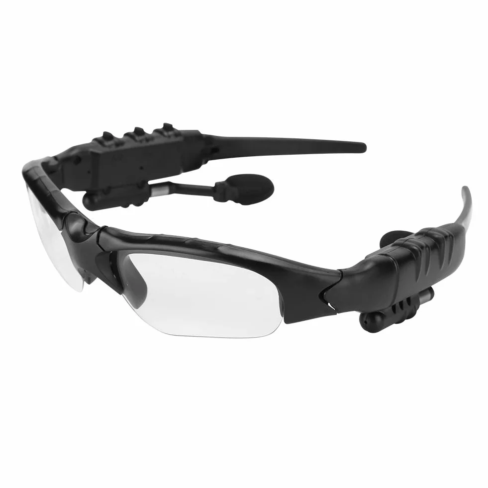 Okulary Przeciwsłoneczne Bluetooth Zestawy Słuchawkowe, Bezprzewodowy Dźwięk MP3 Dźwięk Stereo Odtwarzający Muzykę Słuchawki, Dzwonienie w Trybie Głośnomówiącym(Przezroczysty)