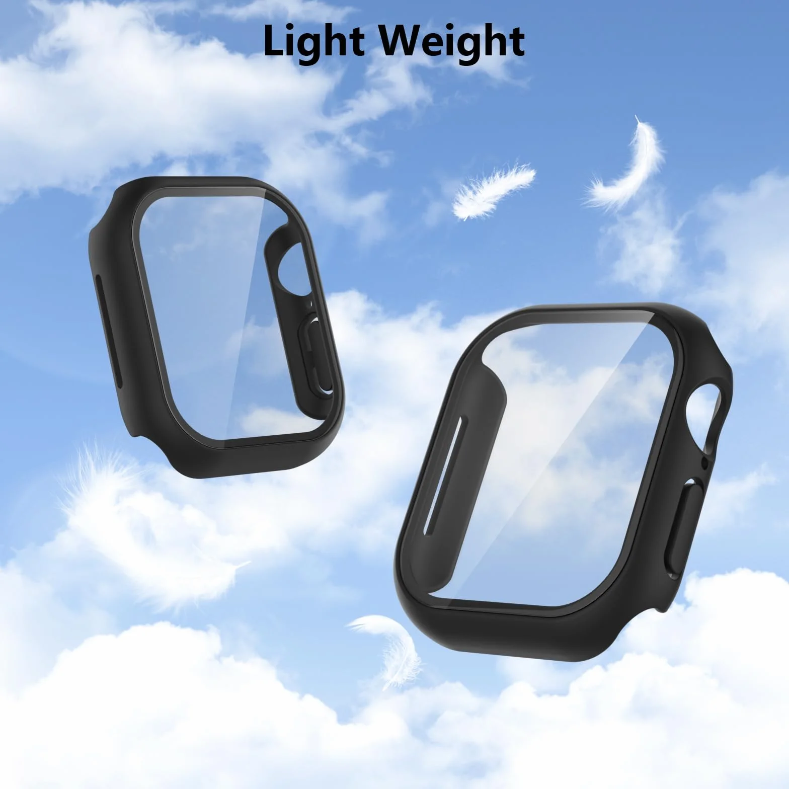 4 szt. etui kompatybilne z Apple Watch Series 11 10 42 mm ze szkła hartowanego, iWatch Case ochraniacz ekranu i etui ochronne do Apple Watch Series 11 10 42 mm (4 czarne)