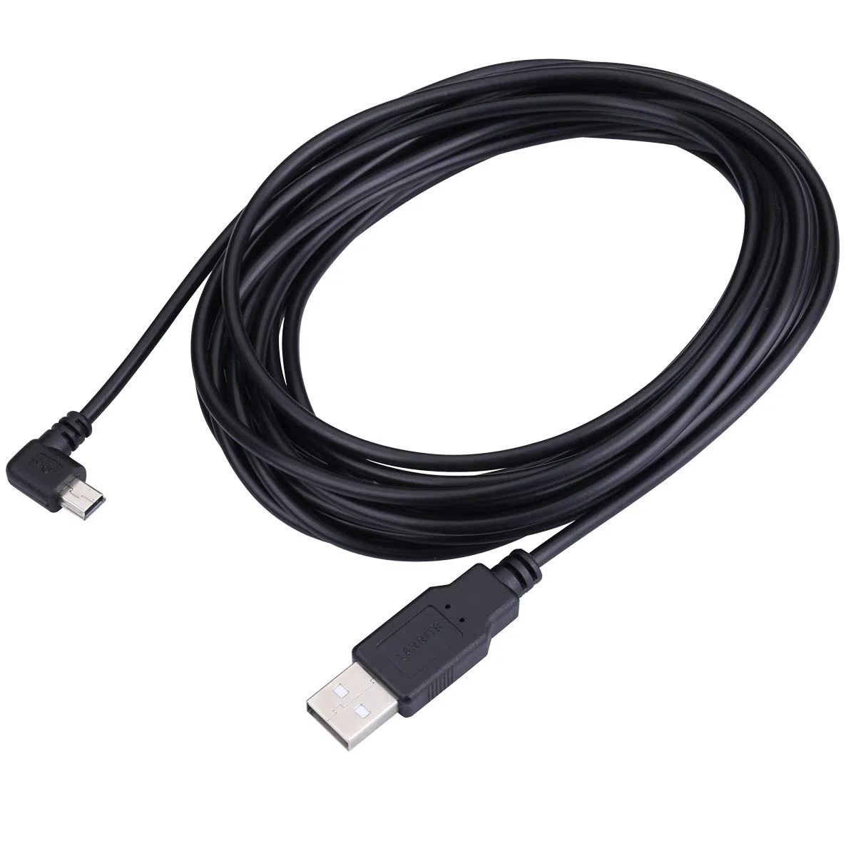 Bardzo długi mini kabel USB 90 stopni kąt lewy przewód do ładowania z 5 klipsami do Garmin Dash Cam Car Dashcam GPS Navigator DVR Camera GoPro (5 metrów kąt lewy)