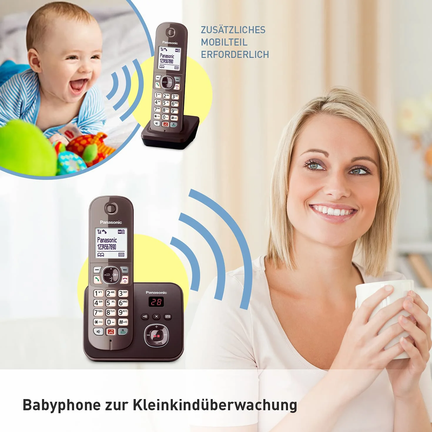 Panasonic KX-TG6861GA telefon bezprzewodowy z sekretarką, mocca brązowy