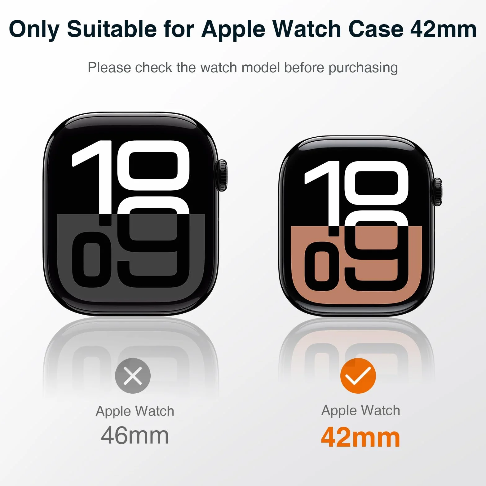 LK 2 sztuki etui ochronne do Apple Watch Series 11/10, folia ochronna na wyświetlacz 42 mm, twardość 9H, czysta HD, pełna ochrona, odporne na zarysowania, twarde etui ochronne z poliwęglanu do iWatch