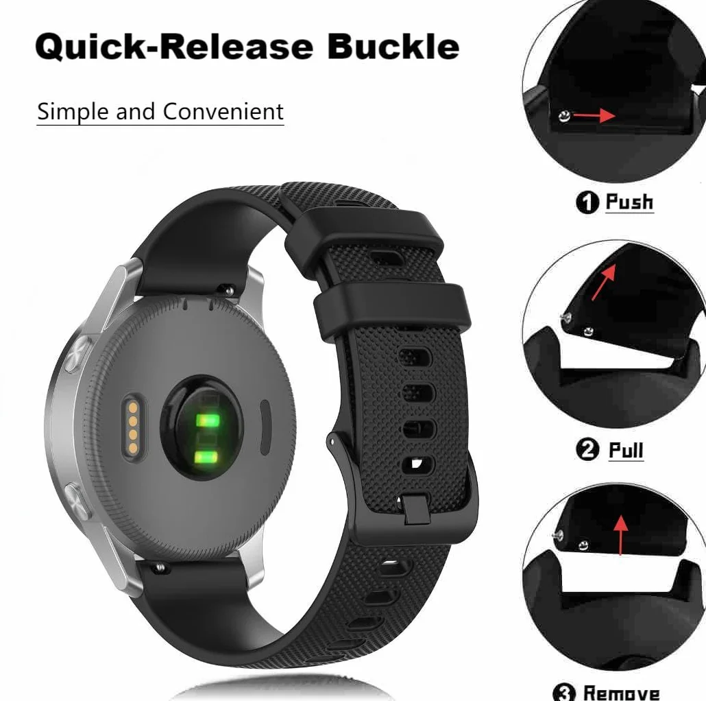 Pasek zapasowy 20 mm do Garmin Venu 2 Plus/SQ/SQ2 Music do Garmin Vivomove HR/HR Sport/Luxe/Style/Trend/D2 Air X10/Bounce, miękki pasek do zegarka sportowego