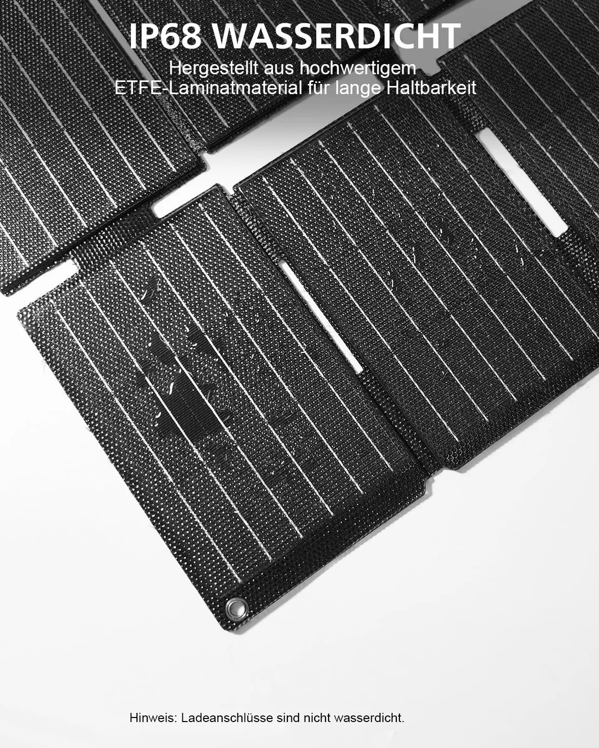 ELECAENTA Przenośna ładowarka solarna ETFE 25 W, rozmiar kieszonkowy, mini składany panel słoneczny z USB-A i USB-C, wodoodporność IP68, na zewnątrz, kemping, wędrówki, kompatybilna z telefonem