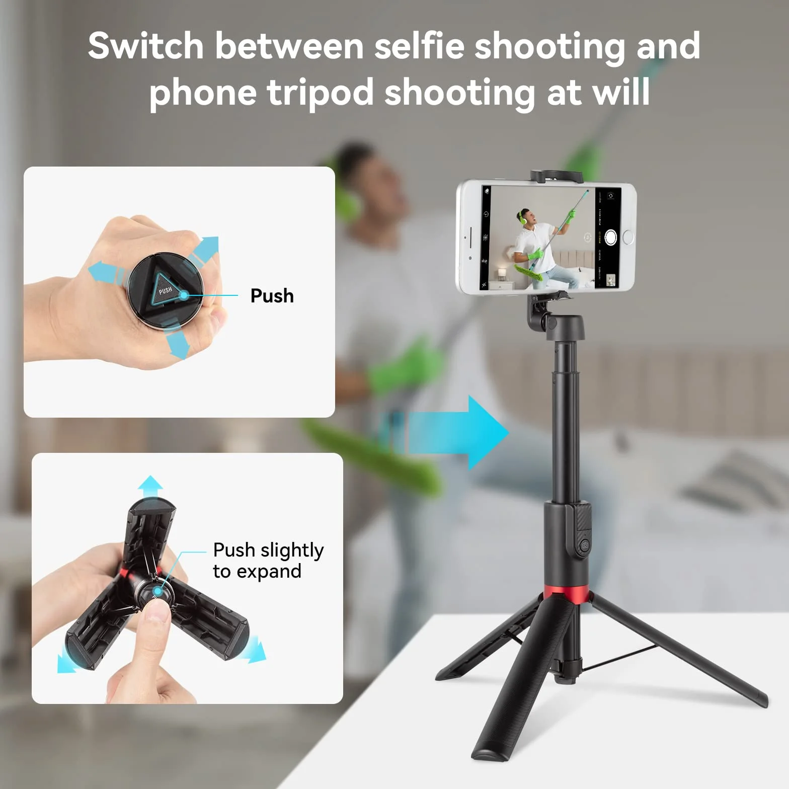 SMALLRIG Statyw Selfie Stick ST20 z pilotem Bluetooth 130cm przenośny do telefonów