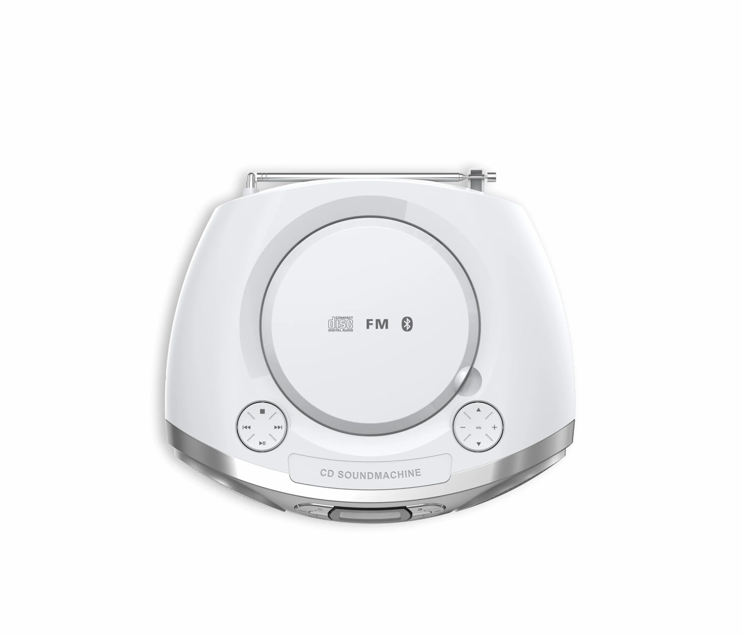 Philips TAZ2000 Przenośny radioodtwarzacz CD z radiem FM, Bluetooth 6.0, odtwarzanie USB, wejście audio, Dynamic Bass Boost, głośniki stereo 6W, zasilanie AC/bateryjne, uchwyt – srebrny