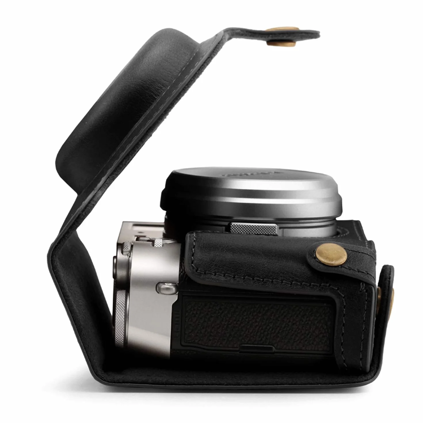 MegaGear MG1892 Ever Ready etui na aparat z prawdziwej skóry kompatybilne z Fujifilm X100V - czarne