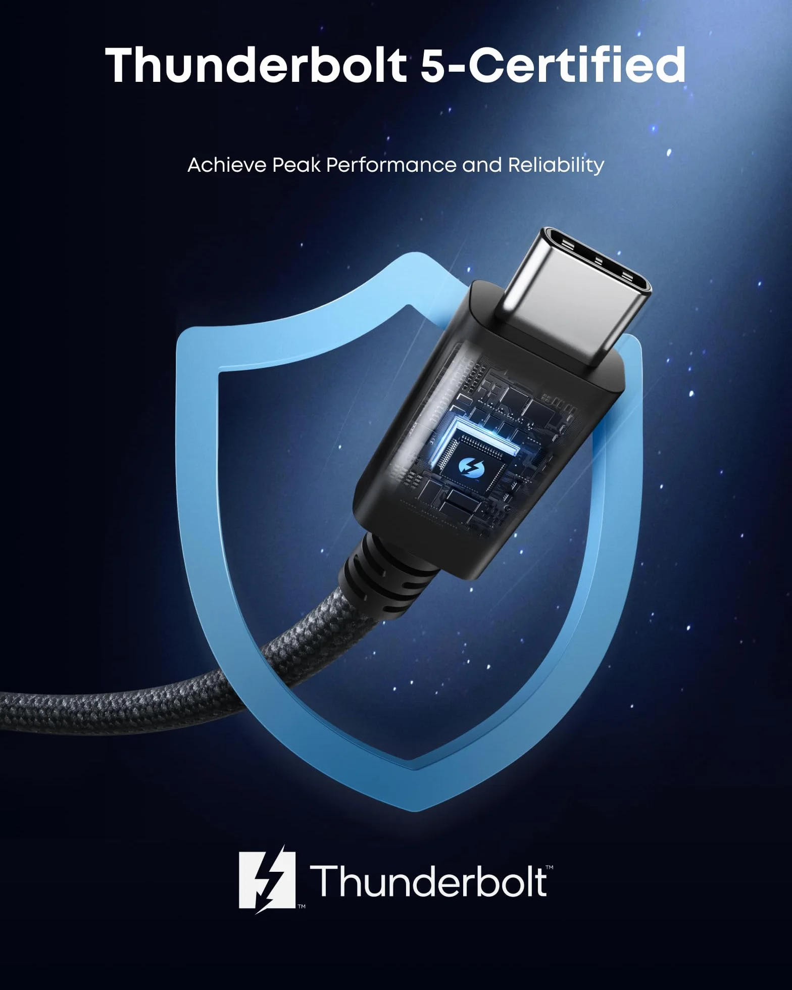 Anker Thunderbolt 5.0 kabel 1 m USB C na USB C, ładowanie 240 W, transfer danych 40 Gbit/s, obsługuje wyświetlacze 8K/4K, do iPhone serii 16, MacBook, iPad, Samsung (certyfikat Thunderbolt 5)
