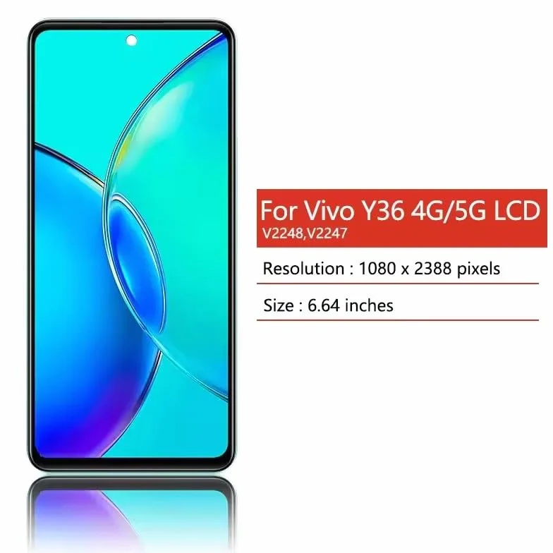 Dla VIVO Y36 4G 5G V2247 V2248 Wyświetlacz LCD Ekran Dotykowy Digitizer Zgromadzenie Części Naprawcze (Y36 4G z ramą)