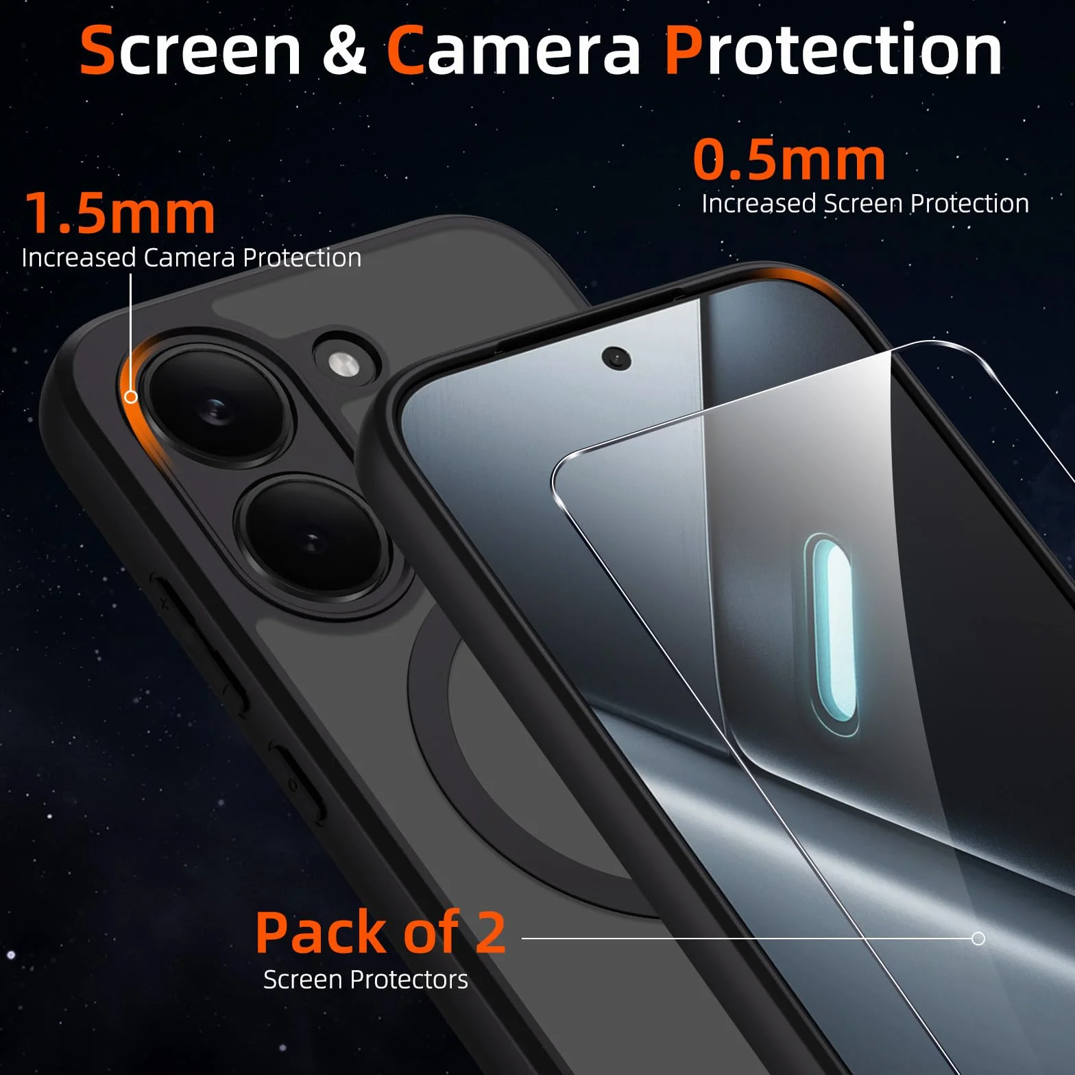 Pnakqil Magnetyczne etui do Xiaomi Poco X8 Pro 5G kompatybilne z MagSafe z 2 sztukami Ochraniacz ze szkła hartowanego, Półprzezroczysty Matowy Odporny na wstrząsy Odporny na odciski palców Etui