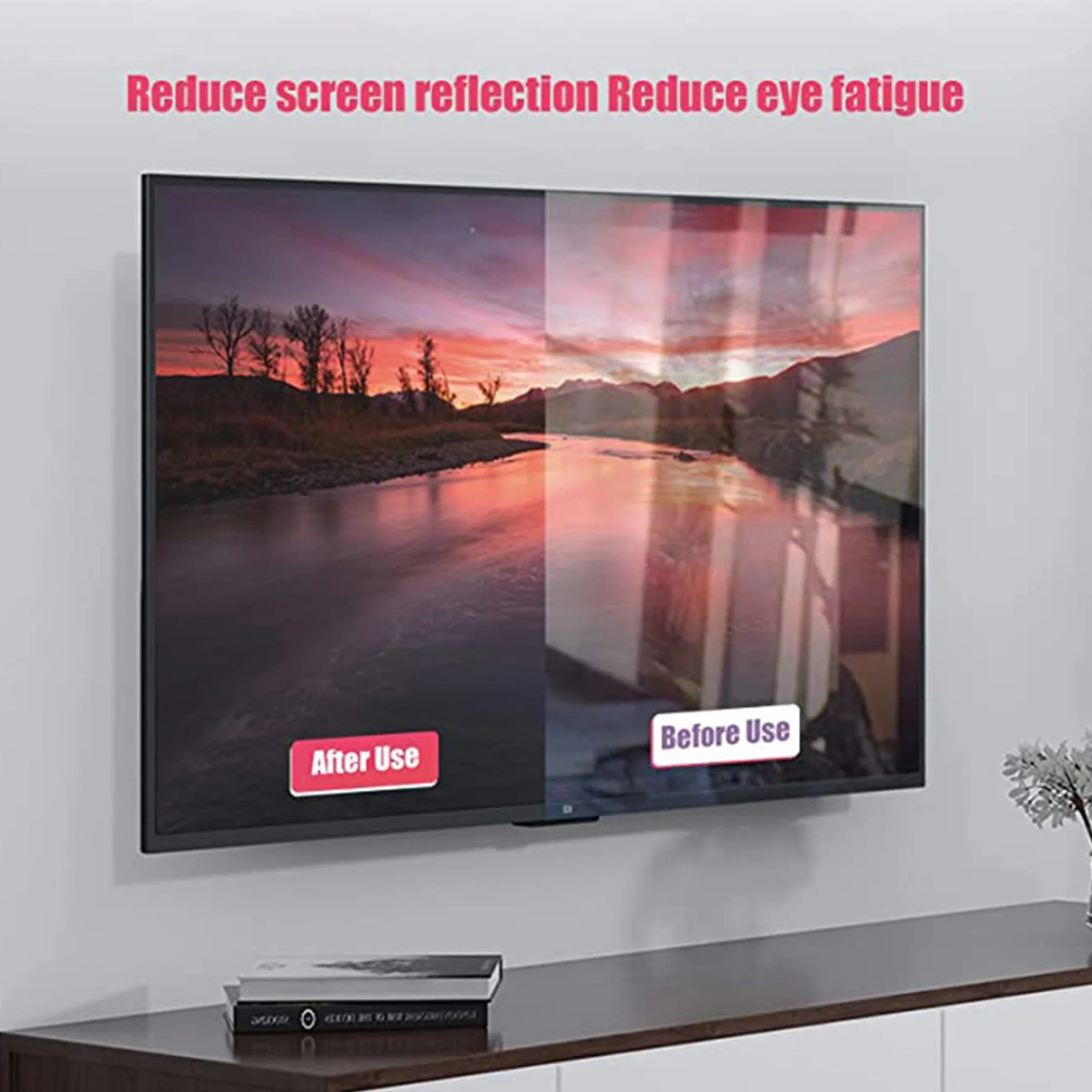 Matowa osłona ekranu telewizora, antyrefleksyjna folia antyrefleksyjna do telewizora, ochrona przed zmęczeniem oczu telewizora / A / 32 cale 698/392 mm