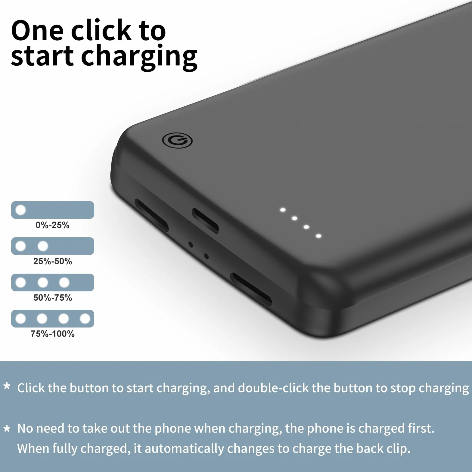 Etui do bezprzewodowego ładowania Google Pixel 8 Pro, przenośny akumulator 10000 mAh Qi