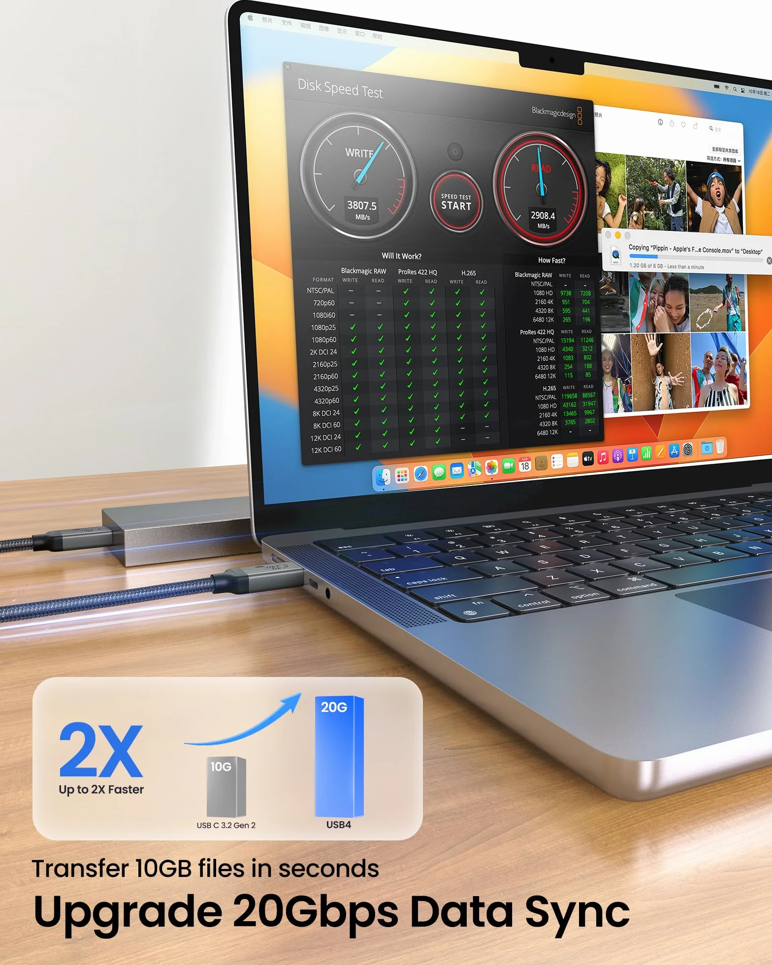 Silkland USB4 dla Kabel Thunderbolt 4 5M, Transfer Danych 20Gbps, PD3.1 240W 48V/5A, Kabel Wideo 5K@60Hz 4K@60Hz do iPhone 16/15, MacBook Pro, iPad Pro, XPS, Surface Pro, VR Headset