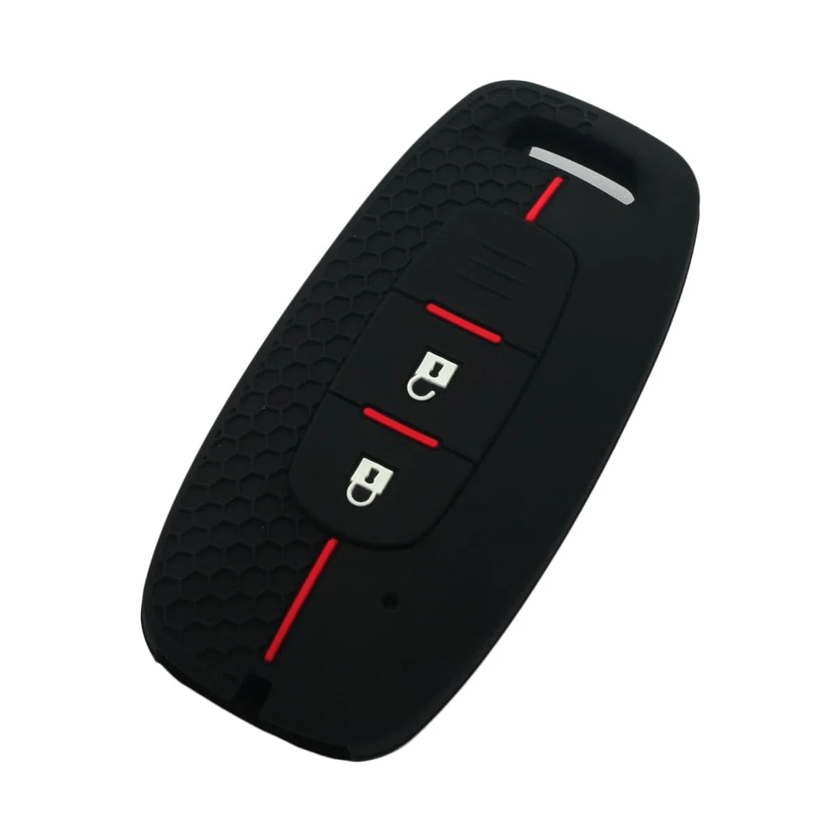 Silikonowy pokrowiec ochronny pokrowiec uchwyt skóra kurtka kompatybilna z NISSAN 2 przyciski Smart Remote Key Fob CV9508 czarny