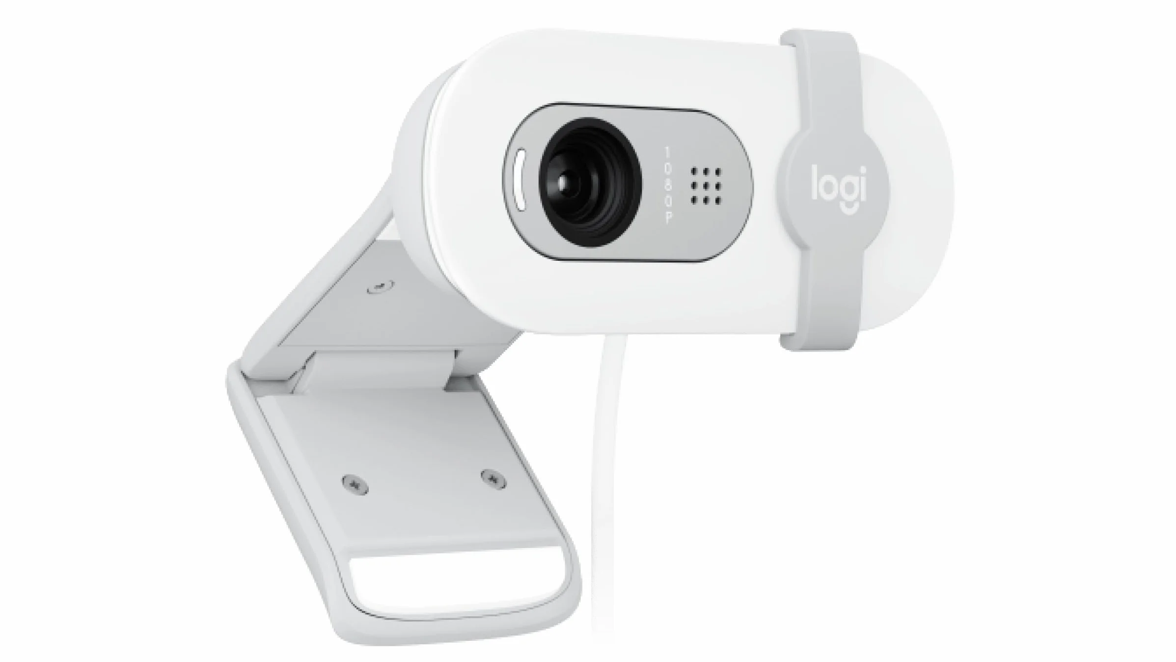 Logitech Brio 100 Full HD Kamera do spotkań i streamowania, automatyczny balans światła, wbudowany mikrofon, osłona migawki, USB-A, do Microsoft Teams, Google Meet, Zoom i innych - Biały