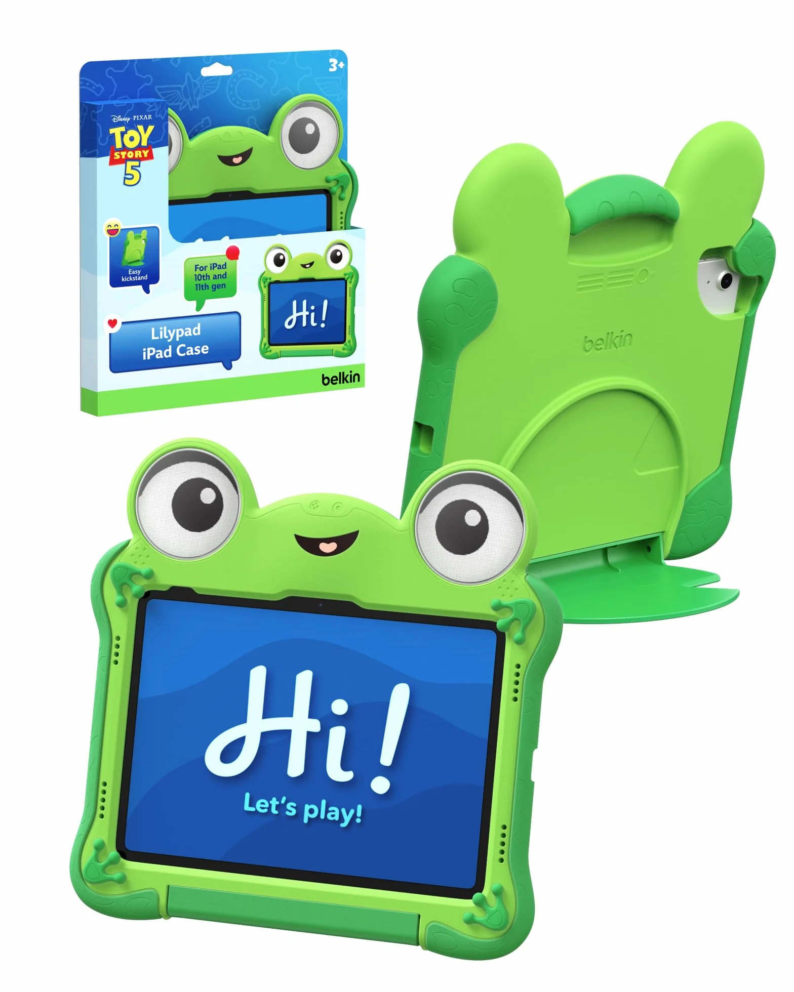 Belkin Disney i Pixar Toy Story 5 Inspirowane Postacią Lilypad Etui do iPada A16 (11. Gen. 2025, 11" / 10. Gen. 2022, 10,9") – Odporne na Wstrząsy, Wytrzymałe, Nietoksyczne, z Podpórką i Uchwytem