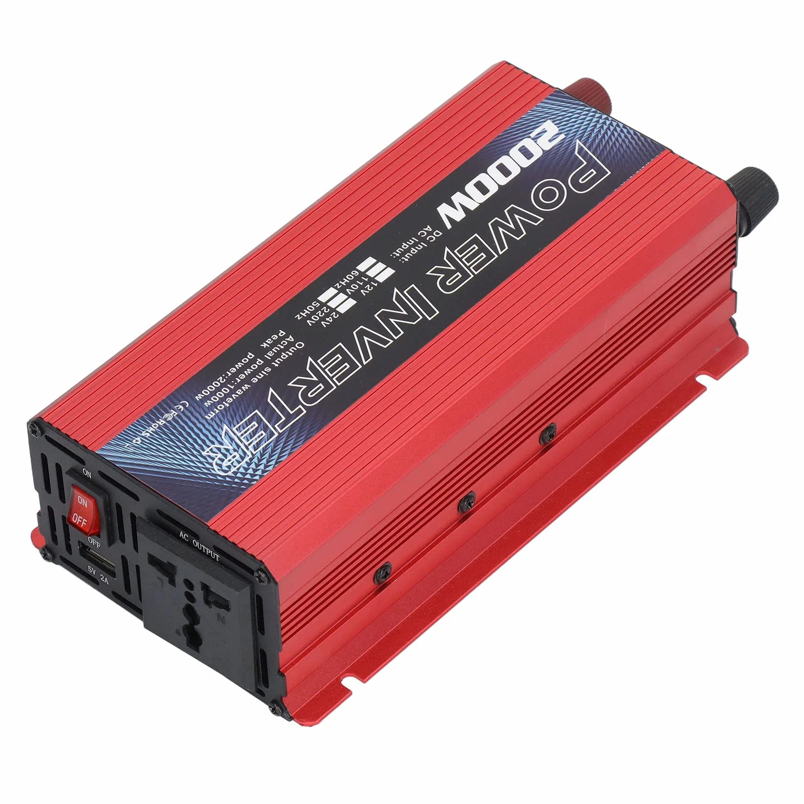 Pure Sine Wave Inverter 2000W DC 12V AC Converter z Portem USB 220V