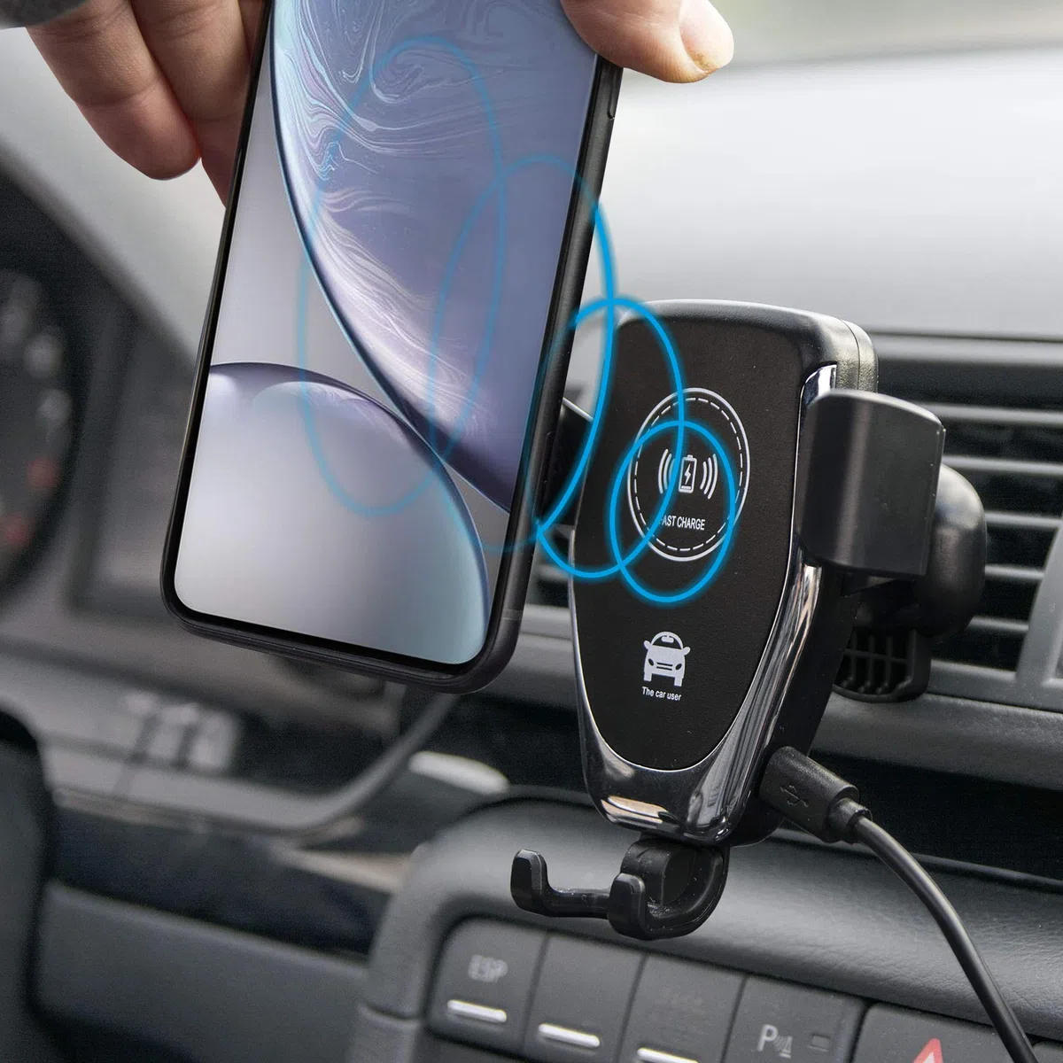 Bezprzewodowa ładowarka samochodowa, ładowarka do telefonu komórkowego, ładowarka, uchwyt na telefon komórkowy, ładowarka bezprzewodowa