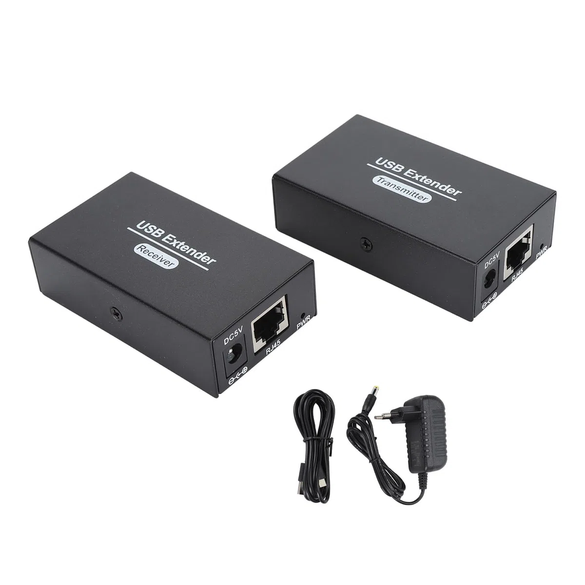 XUMIUZIY USB Ethernet RJ45 LAN Extrender, CAP i Game 480 Mbps 262ft USB Extender 4 2.0 Hub dla Myszy (wtyczka UE)