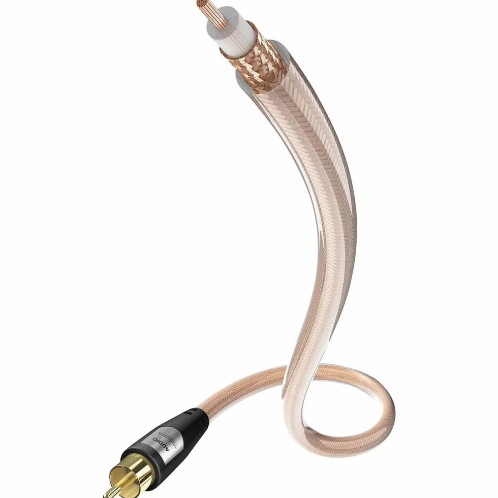 inakustik – 003083101 – Star mono kabel subwoofera | wysokiej jakości kabel do subwoofera o średnicy kabla 6,0 mm | 10 m w kolorze przezroczystym | gęsta plecionka ekranująca chroniąca przed
