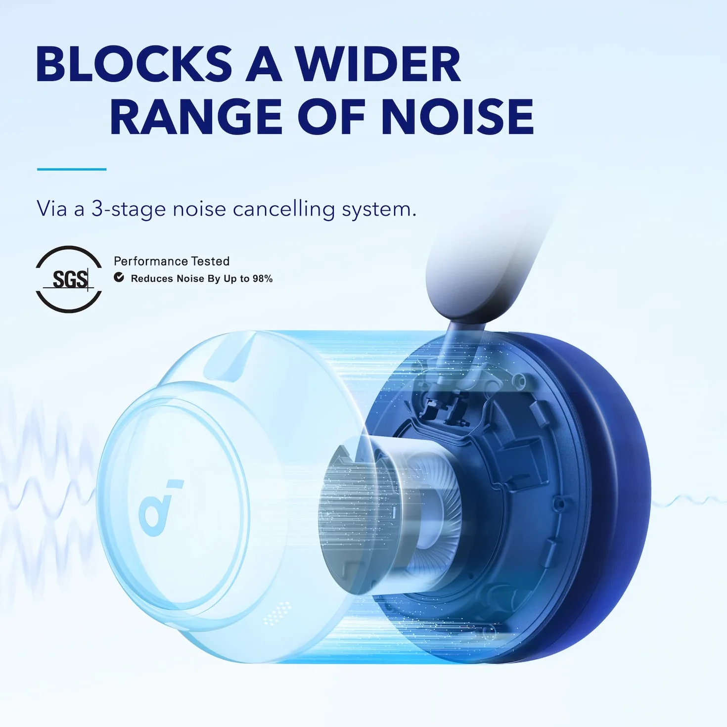 Soundcore Space Q45(odnowiony) by Anker słuchawki z adaptacyjną redukcją szumów do 98%, 50 godz. odtwarzania, aplikacją, szczegółowym dźwiękiem w wysokiej rozdzielczości, Bluetooth 5.3