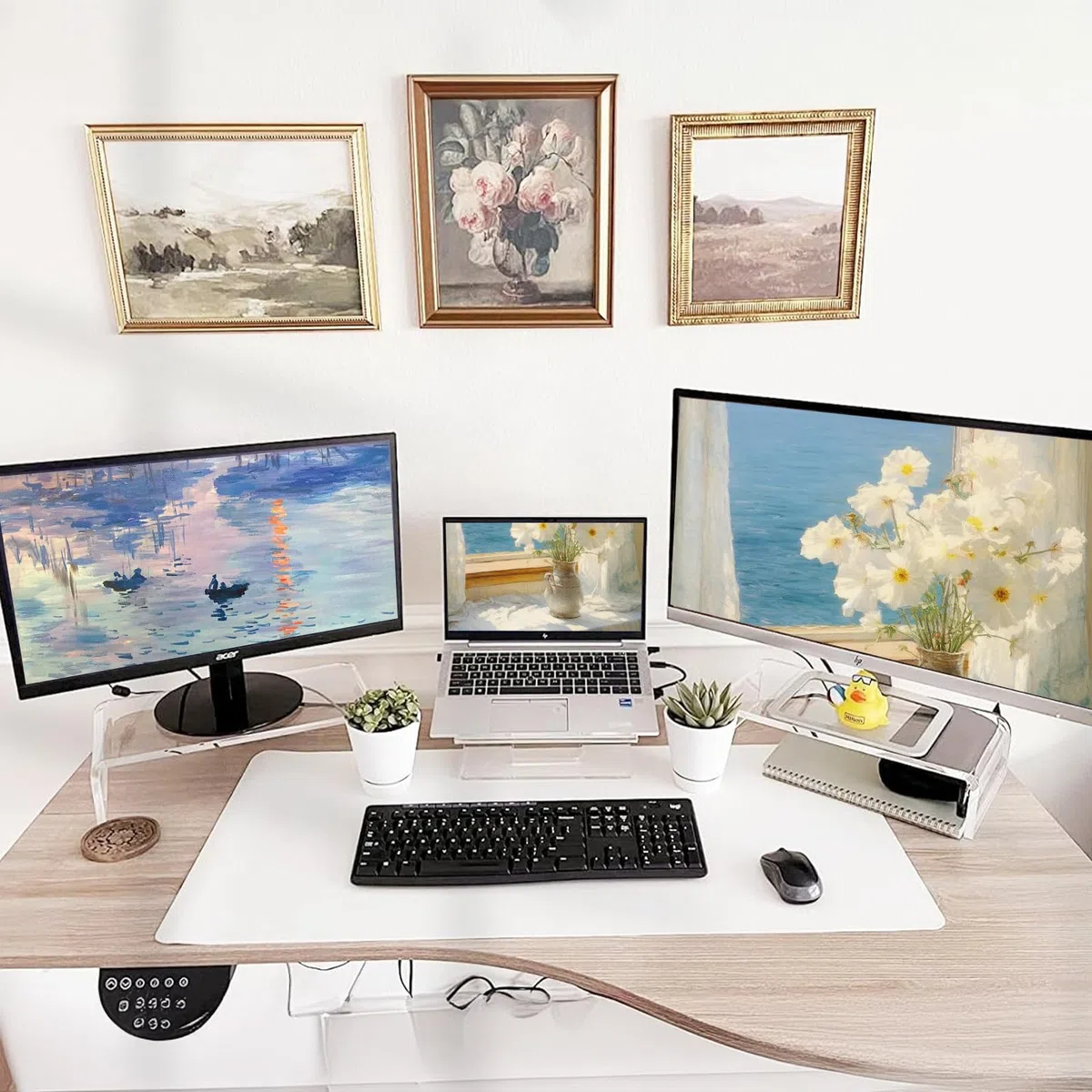 SWAWIS Podwyższenie monitora akrylowego, 50 x 20 x 10 cm, grubość 10 mm, stojak na monitor, stojak na monitor, biurko, do laptopa, monitora, komputera