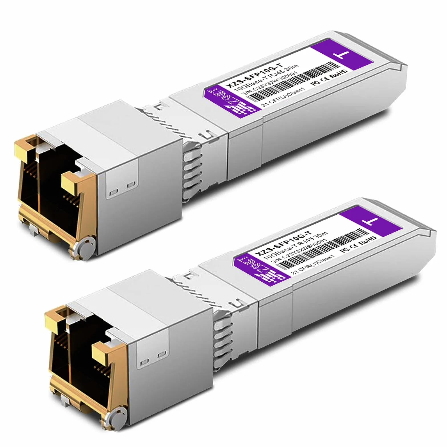 Nadajnik-odbiornik 10GBASE-T SFP+, 1,25/2,5/5/10G SFP+ do RJ45, 10 GB miedziany SFP+ do modułu Ethernet, kompatybilny z Cisco SFP-10G-T-S, Ubiquiti UniFi UF-RJ45-10G, Mikrotik, Meraki, Netgear i