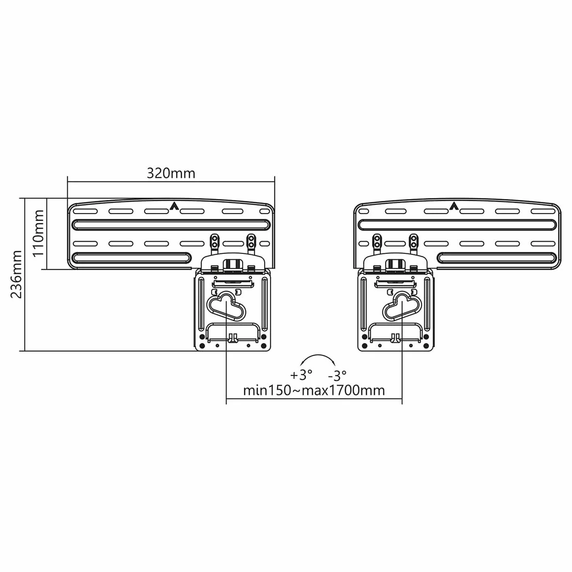 Nedis Feste TV-Wandhalterung 43-85" 60 kg 7,5 cm