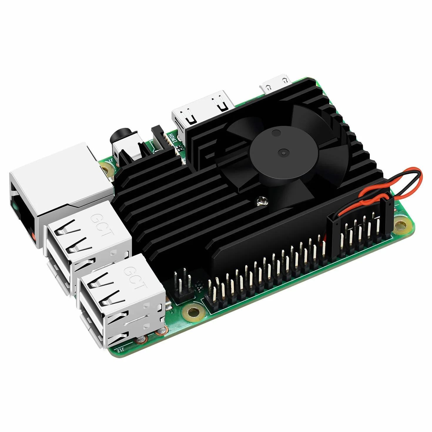 GeeekPi Pi 4 Extreme zestaw wentylatorów chłodzących, aluminiowy radiator z wentylatorem chłodzącym do Raspberry Pi 4B i 3B