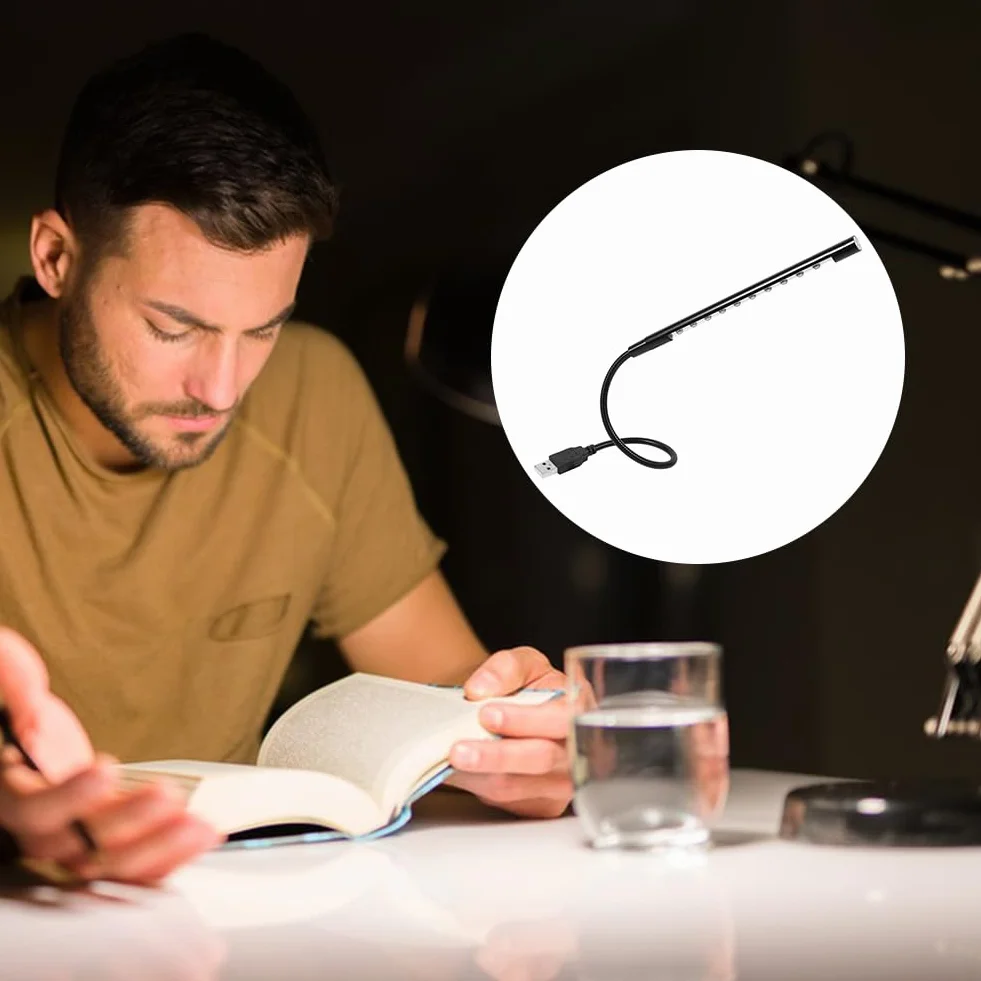 Lampka do czytania i klawiatury USB, elastyczne oświetlenie LED USB, elastyczna lampa do laptopa, USB LED, złącze USB, lampka do czytania, lampa komputerowa, elastyczna lampka do czytania