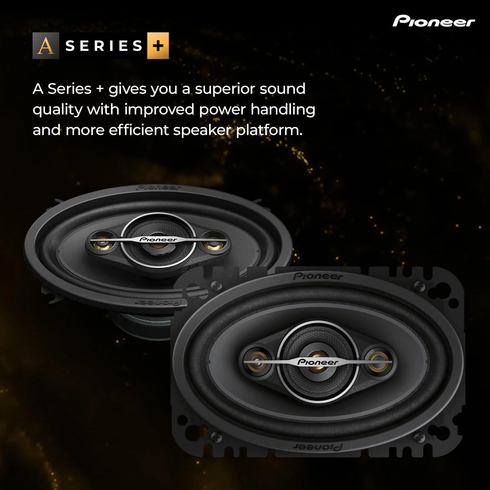 Pioneer TS-A4671F 4 x 6" 4-drożny koncentryczny zestaw z 2 głośnikami (każdy o mocy maks. 210 W, sinusie 30 W), wysoka wydajność, głębokość montażu 42 mm, otwór montażowy 93 x 153 mm, z maskownicą