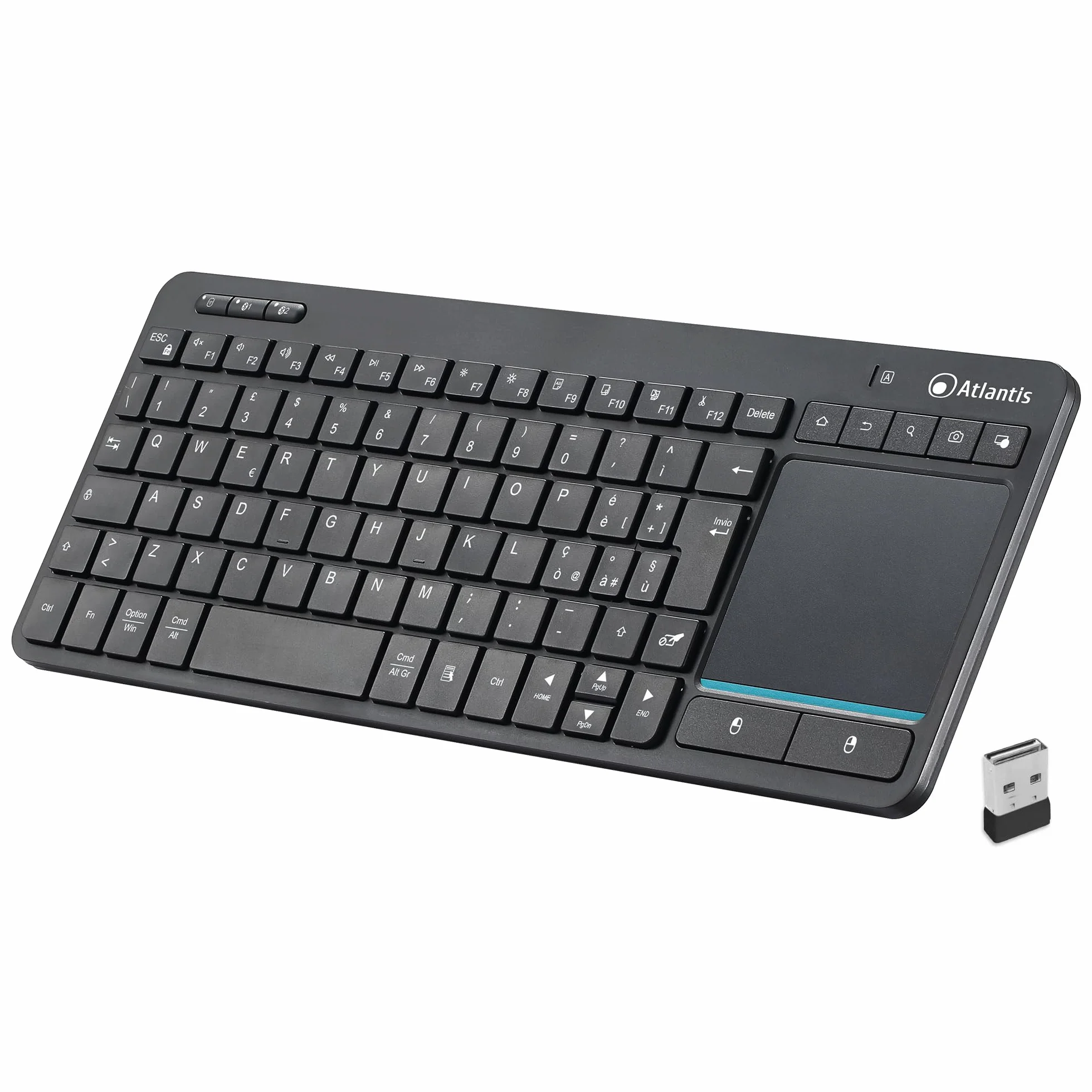 Atlantis Mini klawiatura bezprzewodowa z touchpadem Multi-Touch QWERTY RF Bluetooth