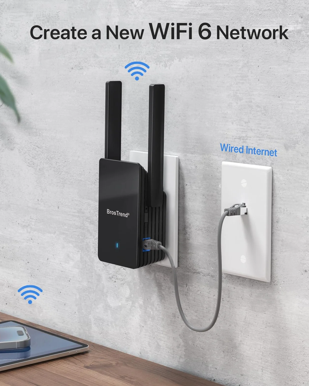 BrosTrend AX3000 WiFi 6 Access Point, bezprzewodowy punkt dostępowy Gigabit Dual Band