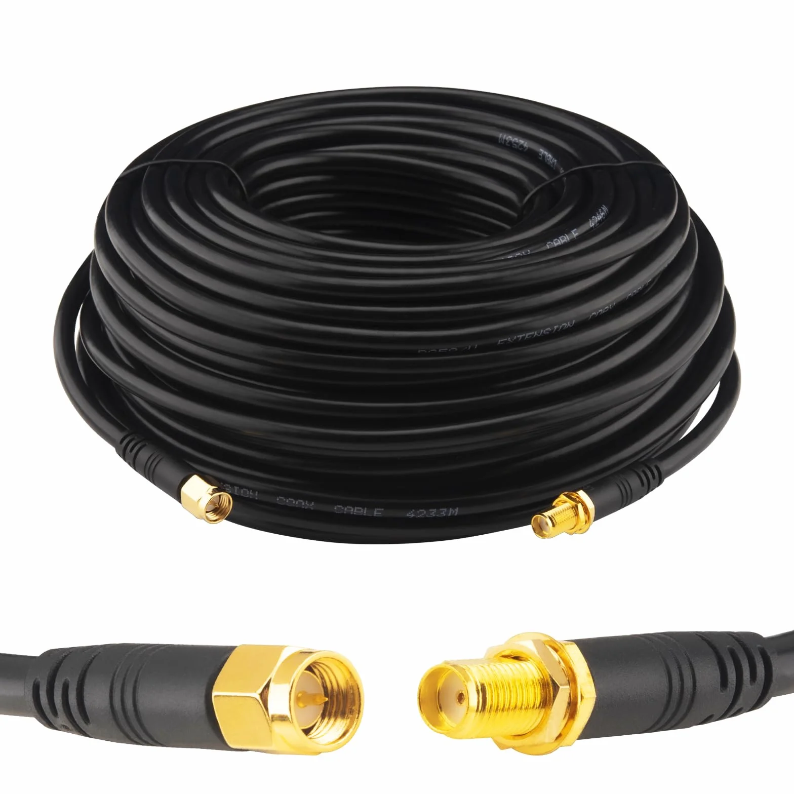 RG58/U SMA Cable 30M SMA Male to SMA Female 50 Ohm Coaxial WiFi Antenna Extension for 3G/4G/LTE/GPS/RF Radio