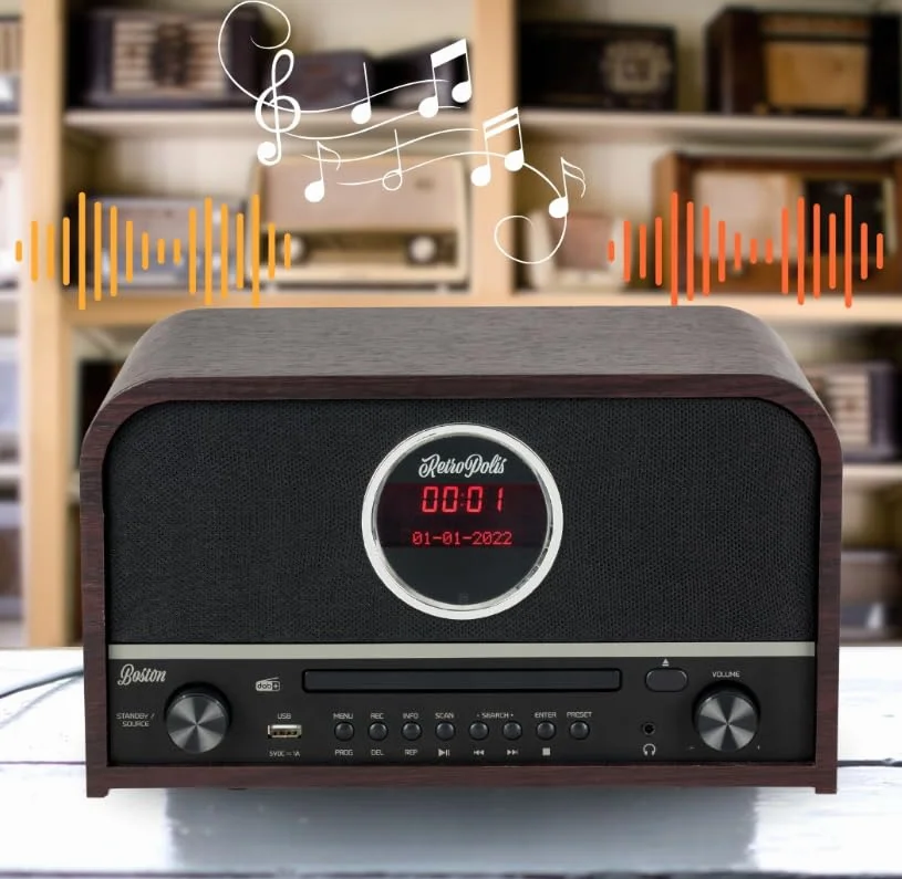 Radio BOSTON AM/FM DAB+ Bluetooth CD USB-A LED