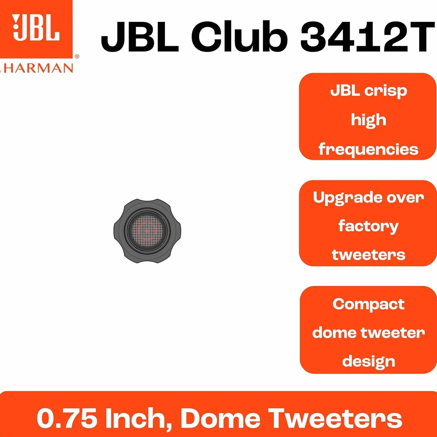 JBL CLUB 3412T 3/4" 1,9 cm 50 W kopułowe głośniki wysokotonowe samochodowe