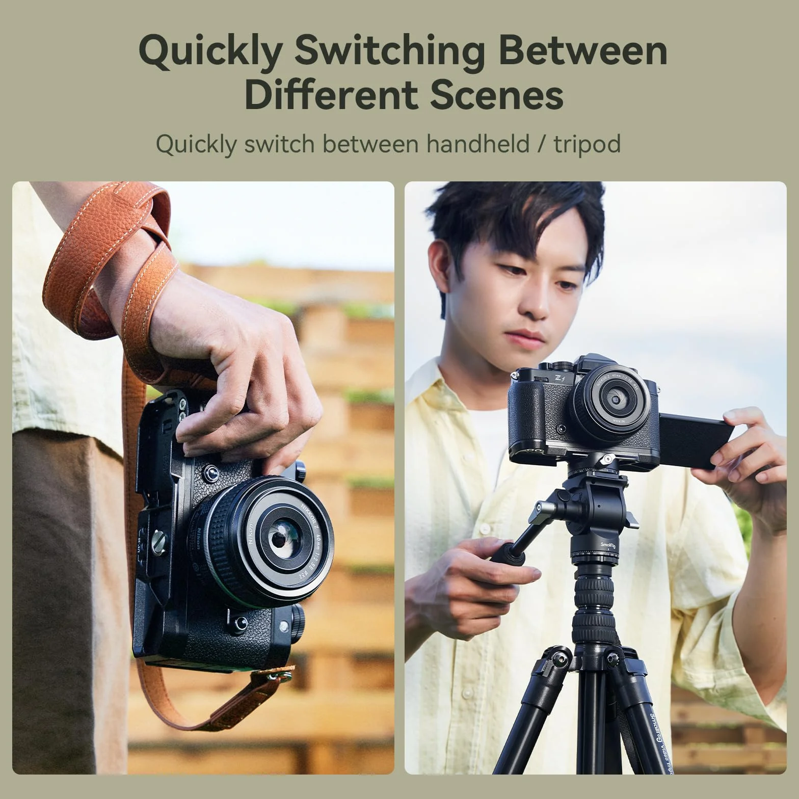 SMALLRIG Z f Handgrip L-Shape Grip dla Nikon Aparatu z Ergonomicznym Silikonowym Uchwytem, Wbudowaną Płytką Szybkiego Zwalniania dla Arca do Szybkiego Włączania Statywu/Fotografowania z Ręki - 4262
