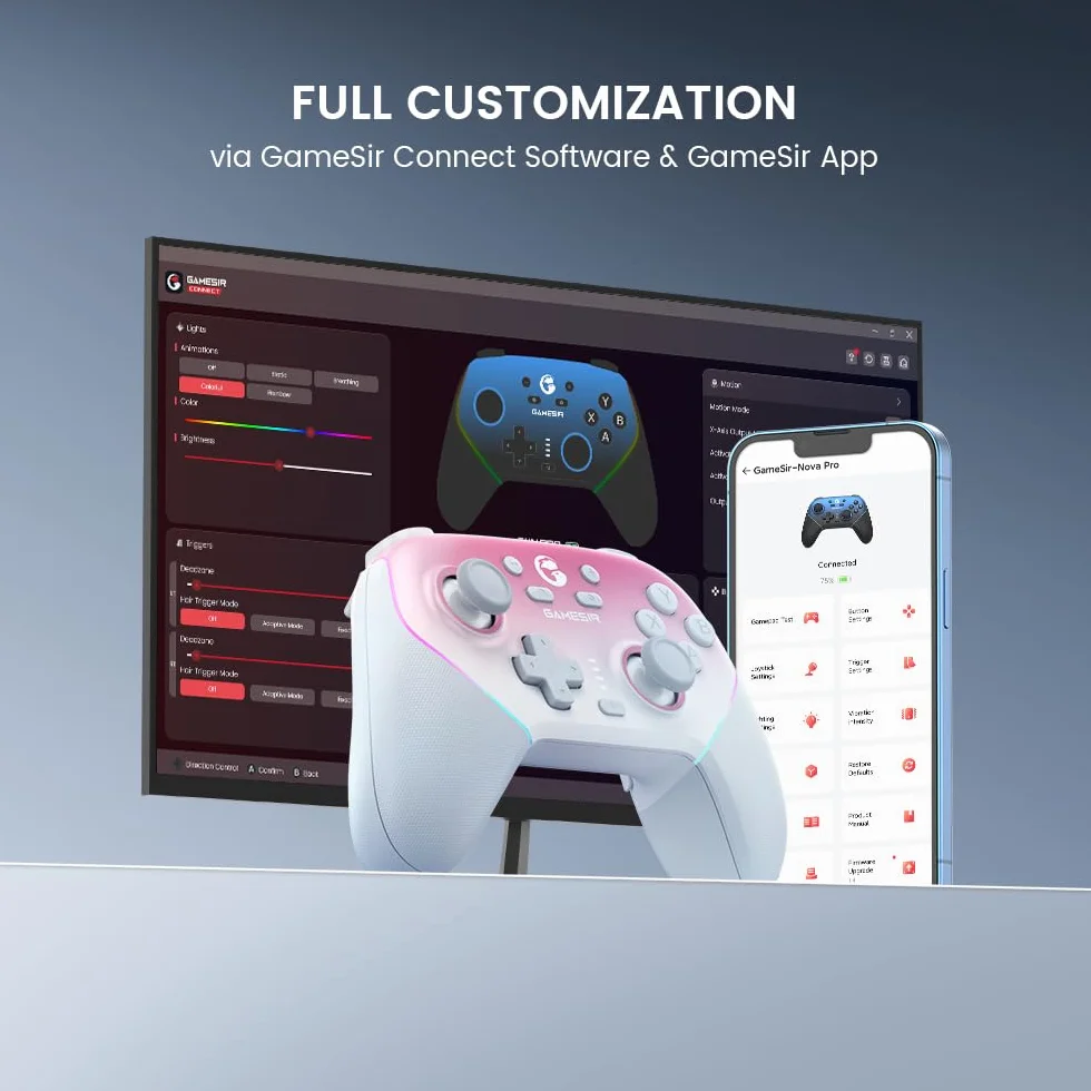 GameSir Super Nova Bezprzewodowy Kontroler 1000 Hz z Stacją Ładującą Switch/Switch 2 PC