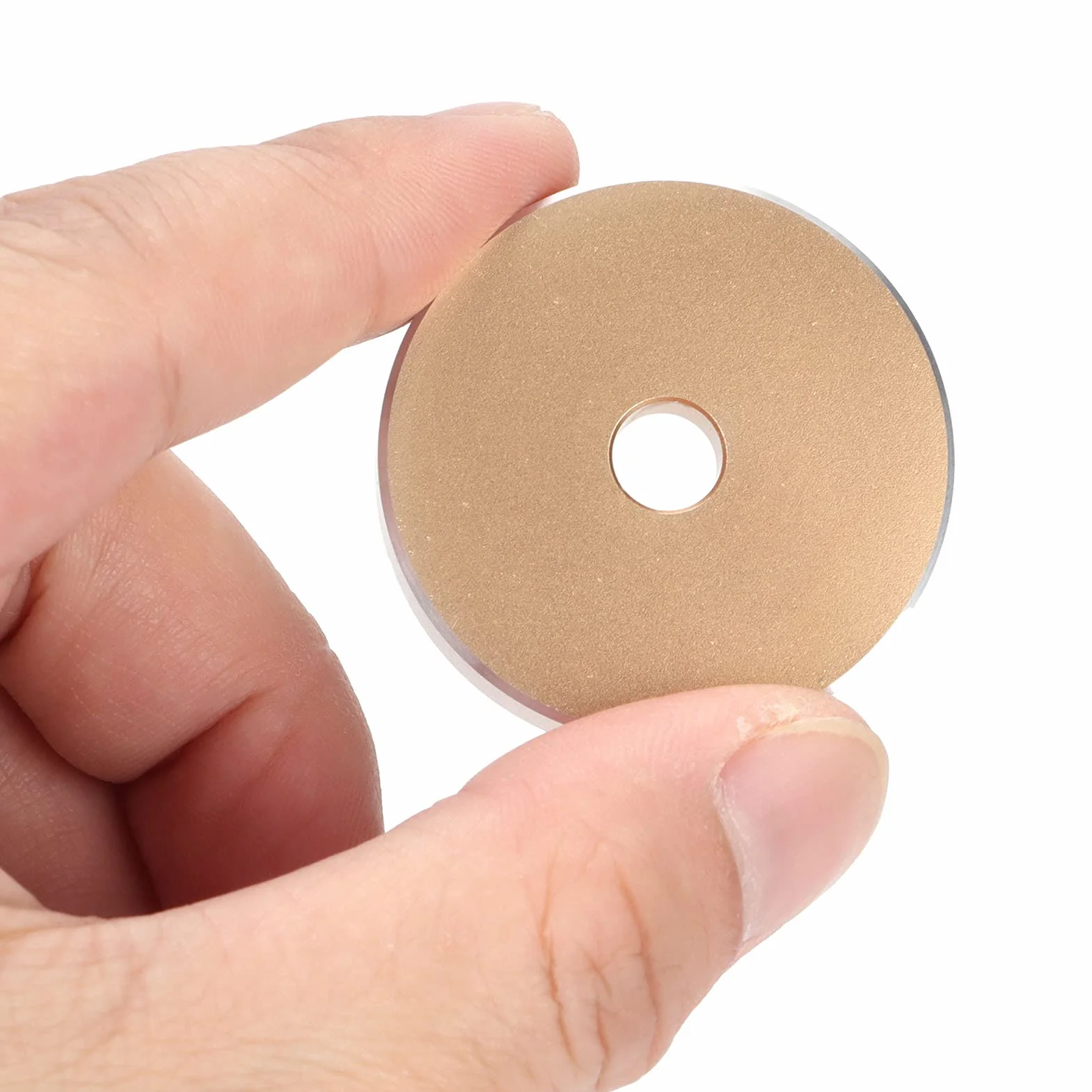 Aluminiowy Adapter 45 Obr./min, 7-calowy do Płyt Winylowych, Gramofonowy Zaciskowy, do Większości Płyt z Dużymi Otworami (Złoto)