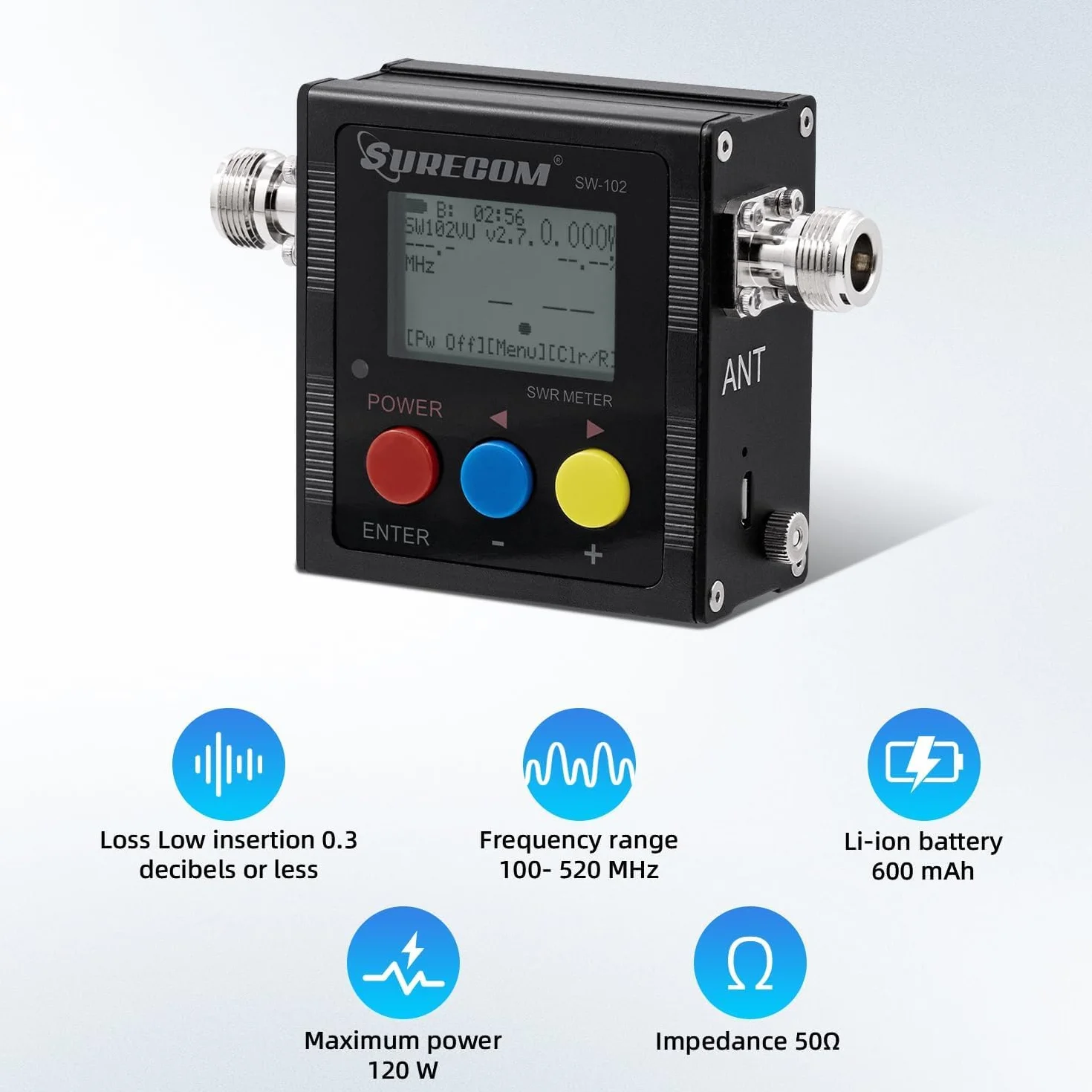Mcbazel Surecom SW-102 cyfrowy UHF-VHF 125-525 MHz Power & Miernik SWR