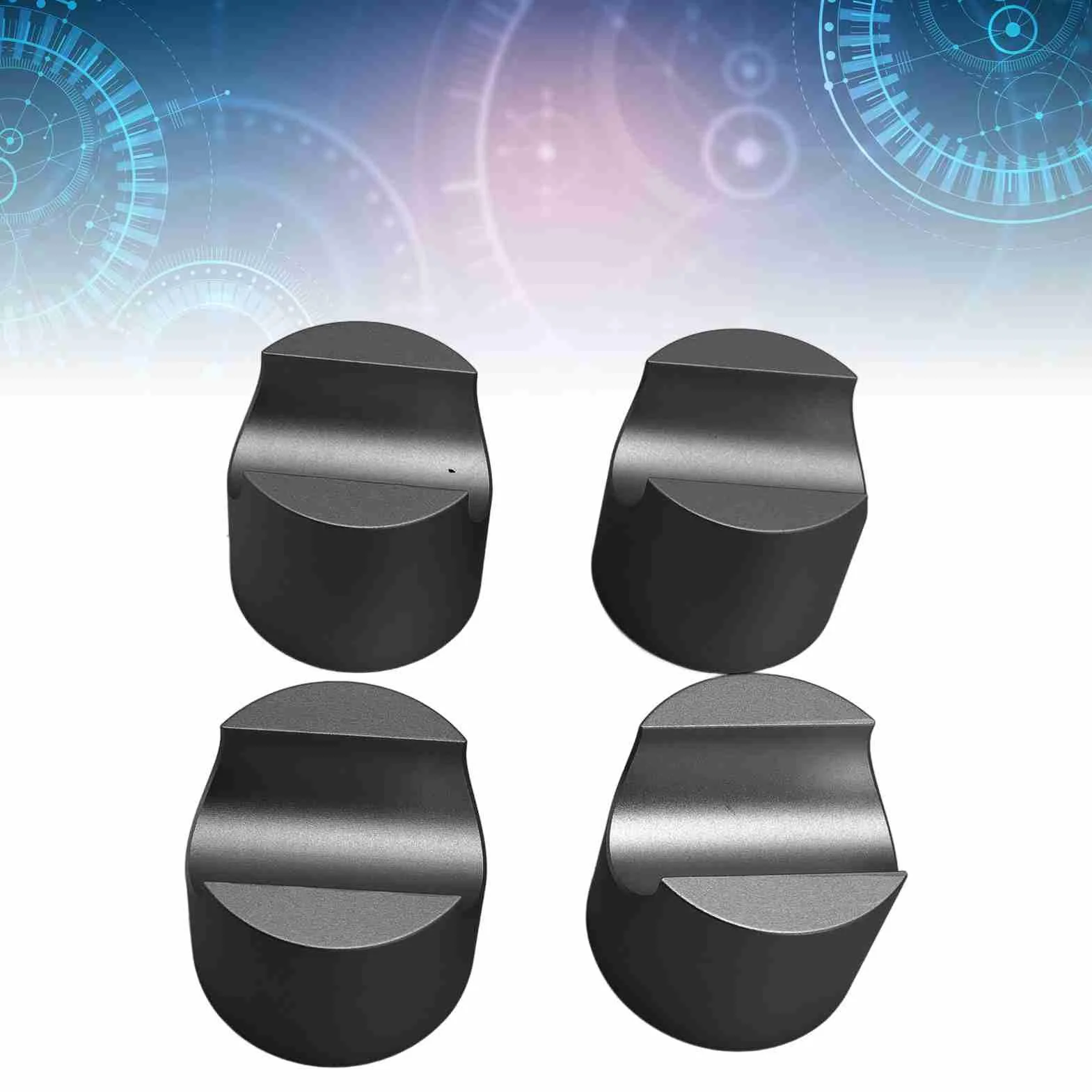 4 szt. Zacisk do Kabla HiFi Wspornik z Drutu Ze Stopu Aluminium Mocny Kabel Głośnikowy Zacisk Podwyższający Kabel HiFi Trzpień Stabilizujący z Podkładkami Tłumiącymi do (BLACK)