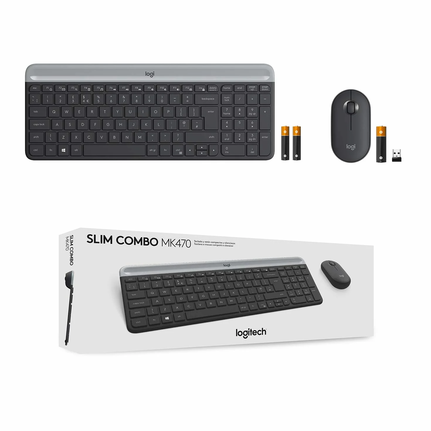 Logitech MK470 Slim Bezprzewodowa klawiatura & Mysz Combo - ITA QWERTY