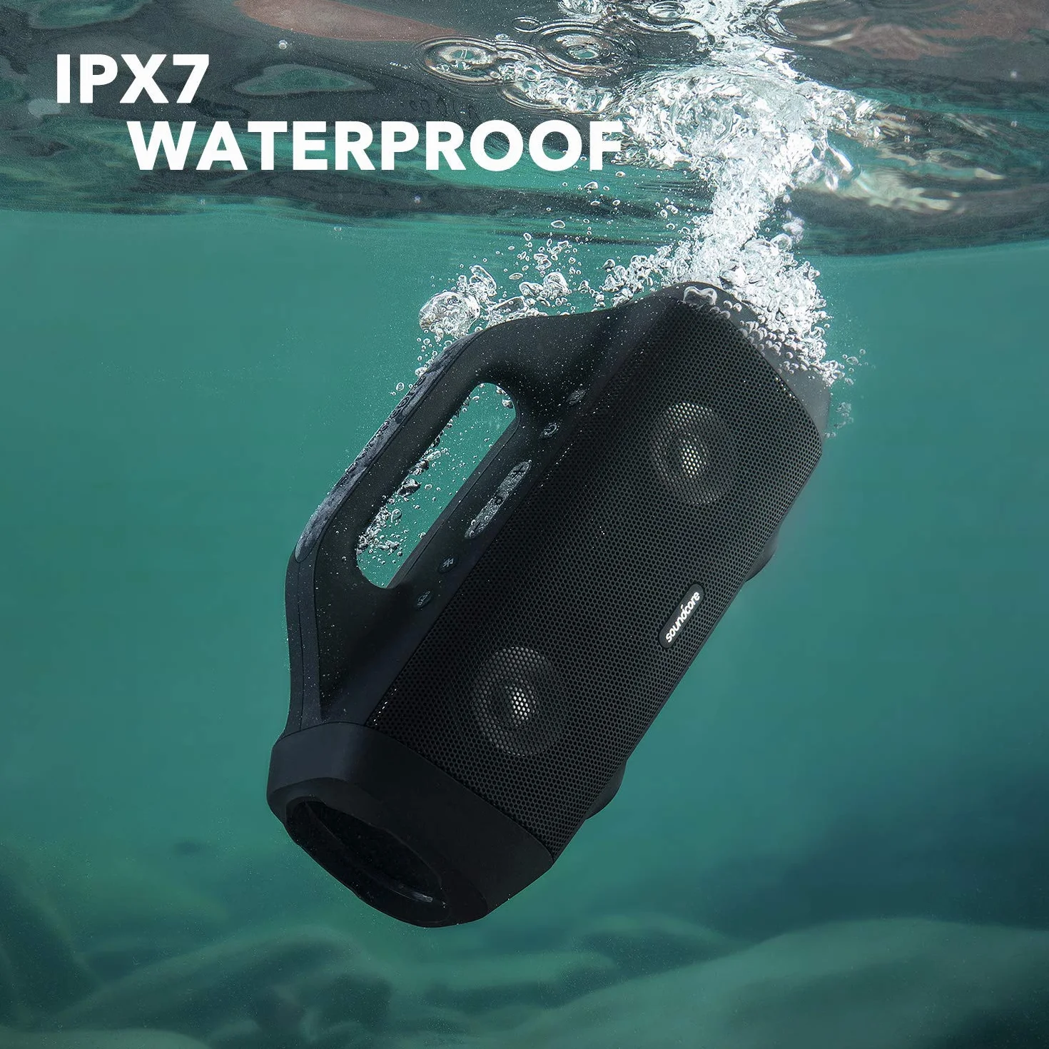 Soundcore Motion Boom głośnik Bluetooth(odnowiona) od Anker z tytanowymi przetwornikami, technologią BassUp, wodoodpornością IPX7, 24-godzinnym akumulatorem, idealny na zewnątrz, do ogrodu i na plażę